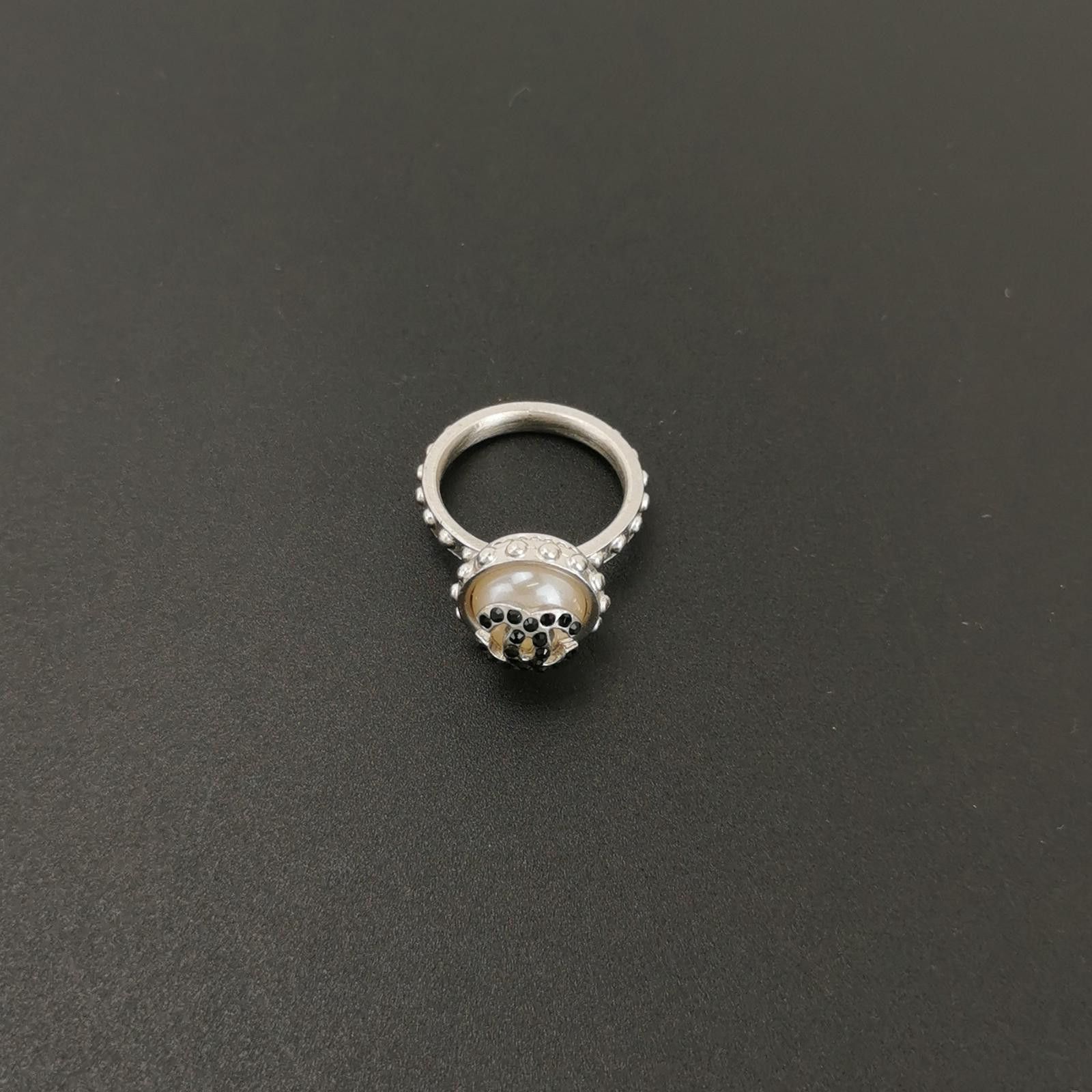 Chanel Chanel Crystal Double C Logo Ring Size 14 -z2505 Size ONE SIZE - 6 Thumbnail