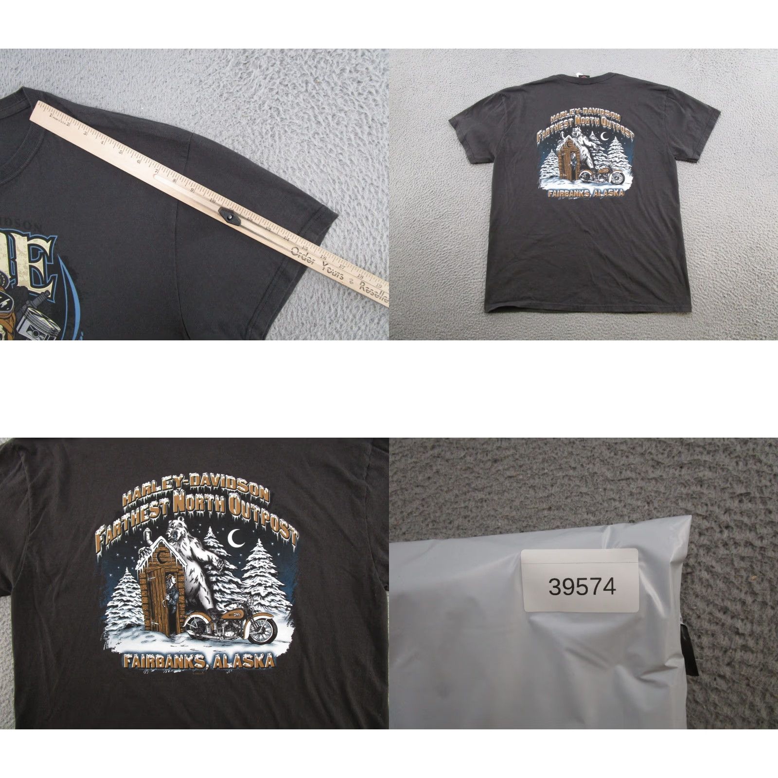 Harley Davidson Harley-Davidson Shirt Harley-Davidson Skeleton Skull Ride Fairbanks Alaska Shirt XL Multicolor Cotton Crew Neck Short Sleeve Biker Mens Size US XL / EU 56 / 4 - 8 Thumbnail