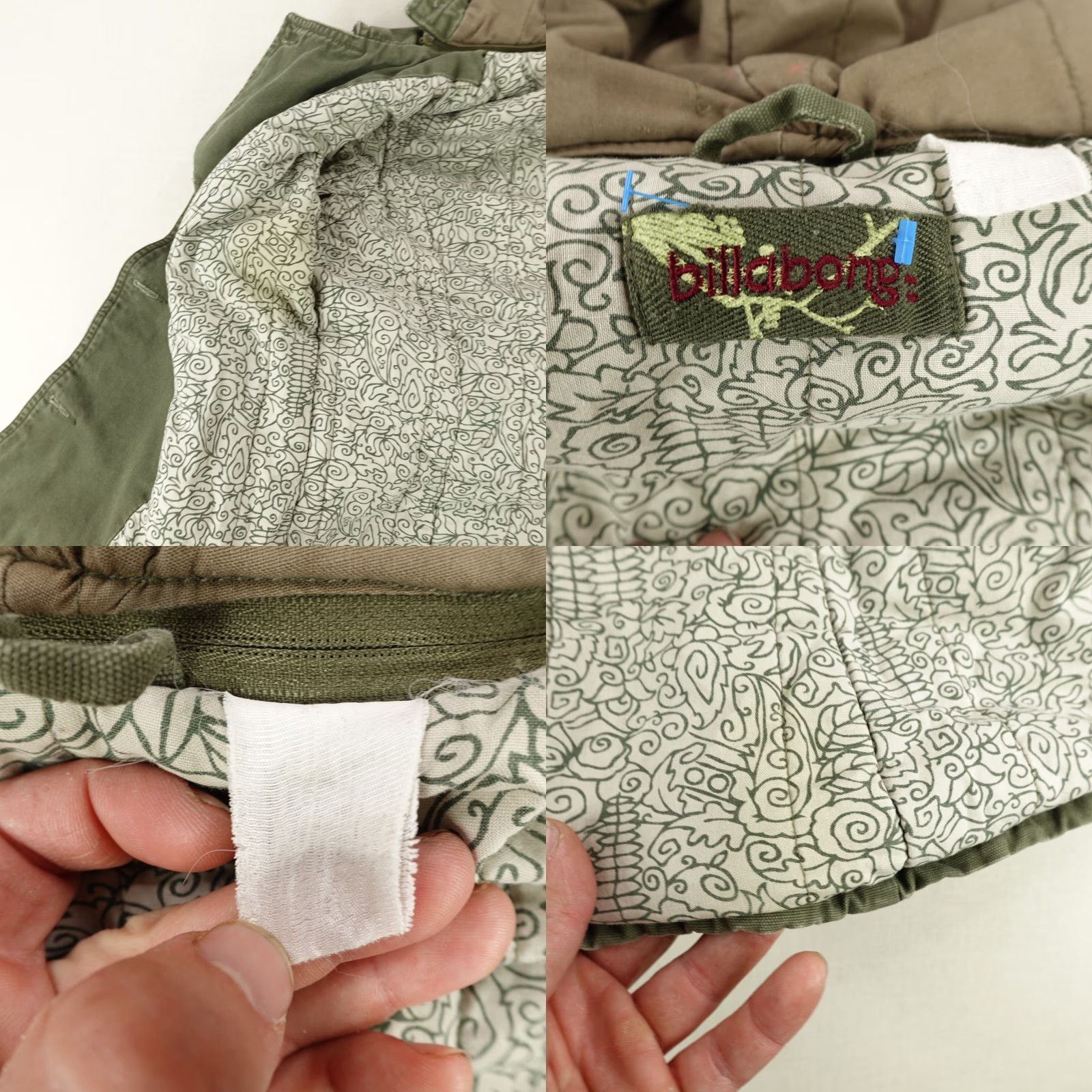 Billabong Vintage Billabong Jacket Women Small Green Double Breasted Quilt Lined Coat Y2K Size S / US 4 / IT 40 - 8 Thumbnail