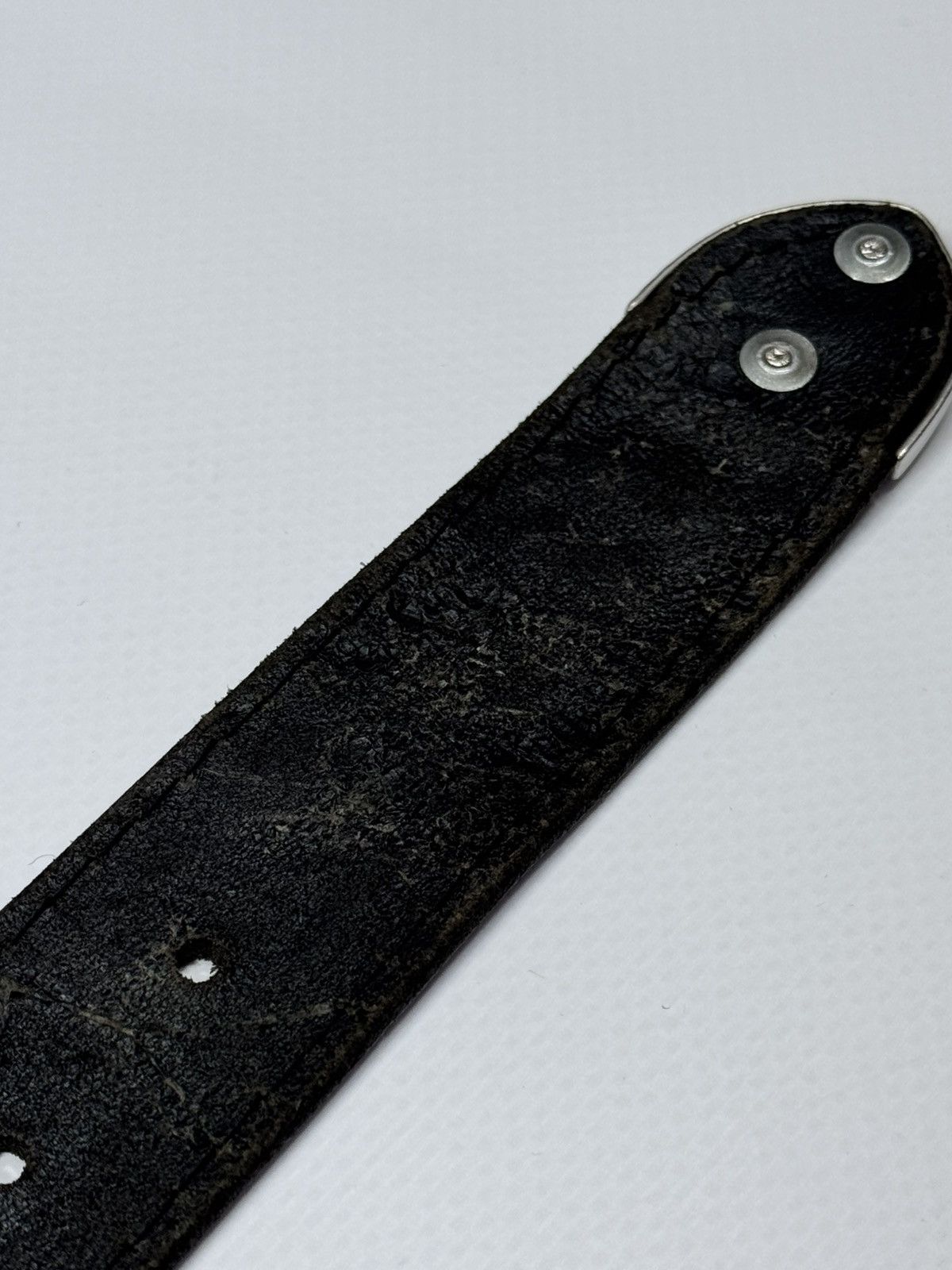 Levi's Vintage Levi’s 501 Logo Leather Belt USA Y2k distressed Size ONE SIZE - 14 Thumbnail