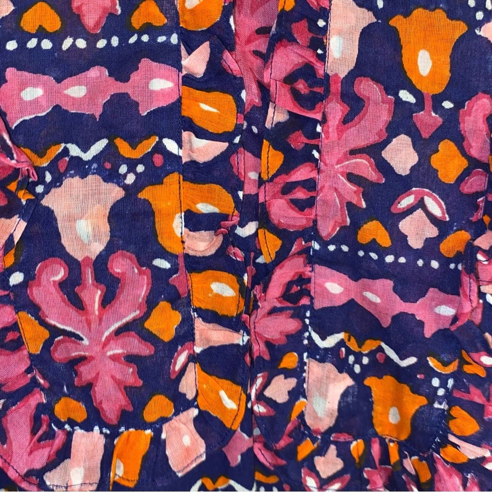 Banjanan Banjanan $350 Donna Midi Dress In Edwardian Tile XS EUC Size XS / US 0-2 / IT 36-38 - 8 Thumbnail