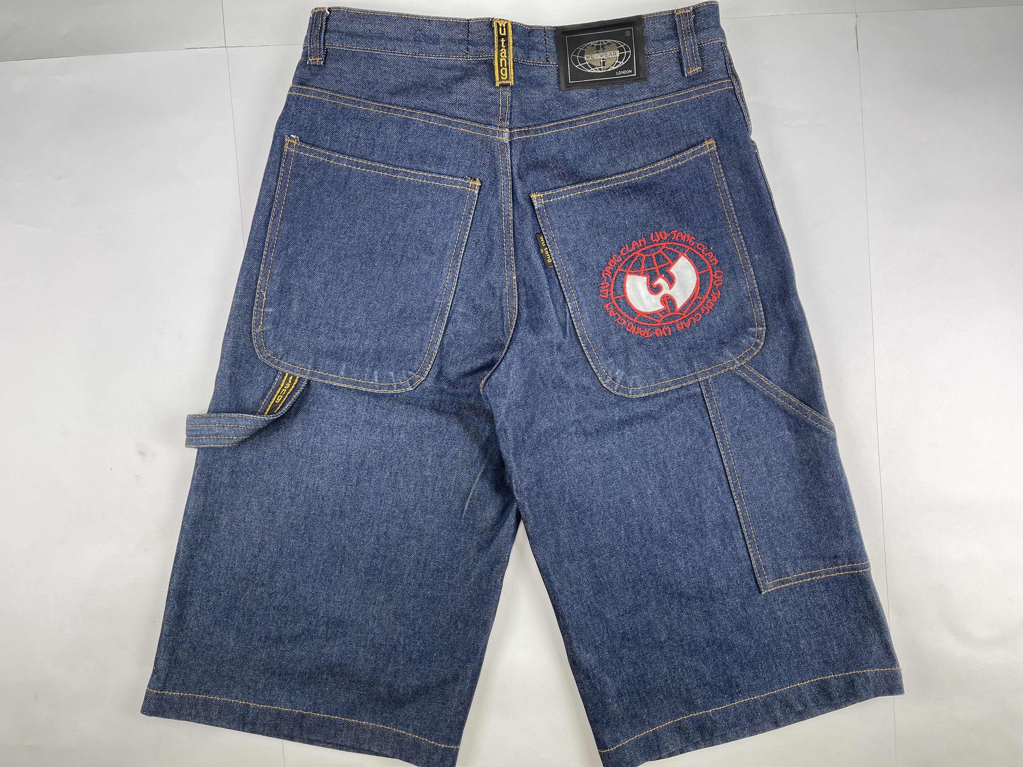 Wu-Tang Clan Vintage 90s Wu Wear Baggy Jeans Shorts Embroidered