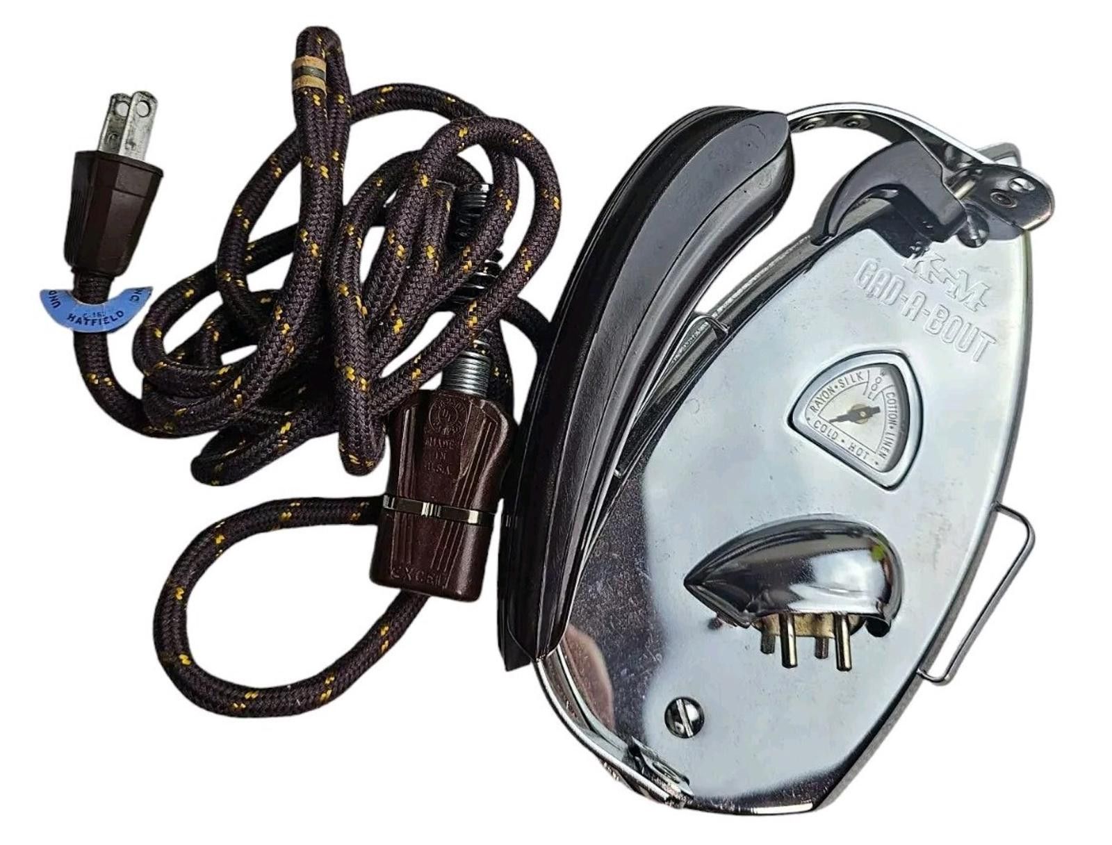Other VTG used Vintage Travel iron chrome tilt handle + heat gage Size ONE SIZE - 1 Preview