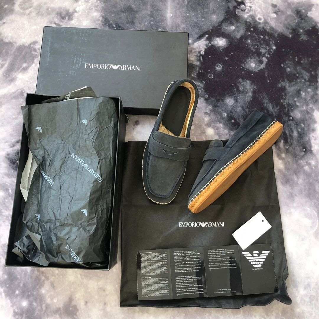 Emporio Armani Emporio Armani Suede Jute Sole Loafers Size US 8 / EU 41 - 1 Thumbnail
