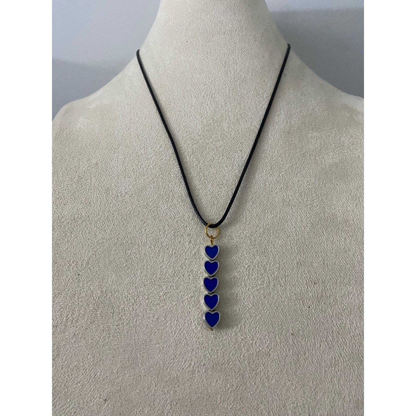 Handmade Handmade blue heart pendant necklace Size ONE SIZE - 1 Thumbnail
