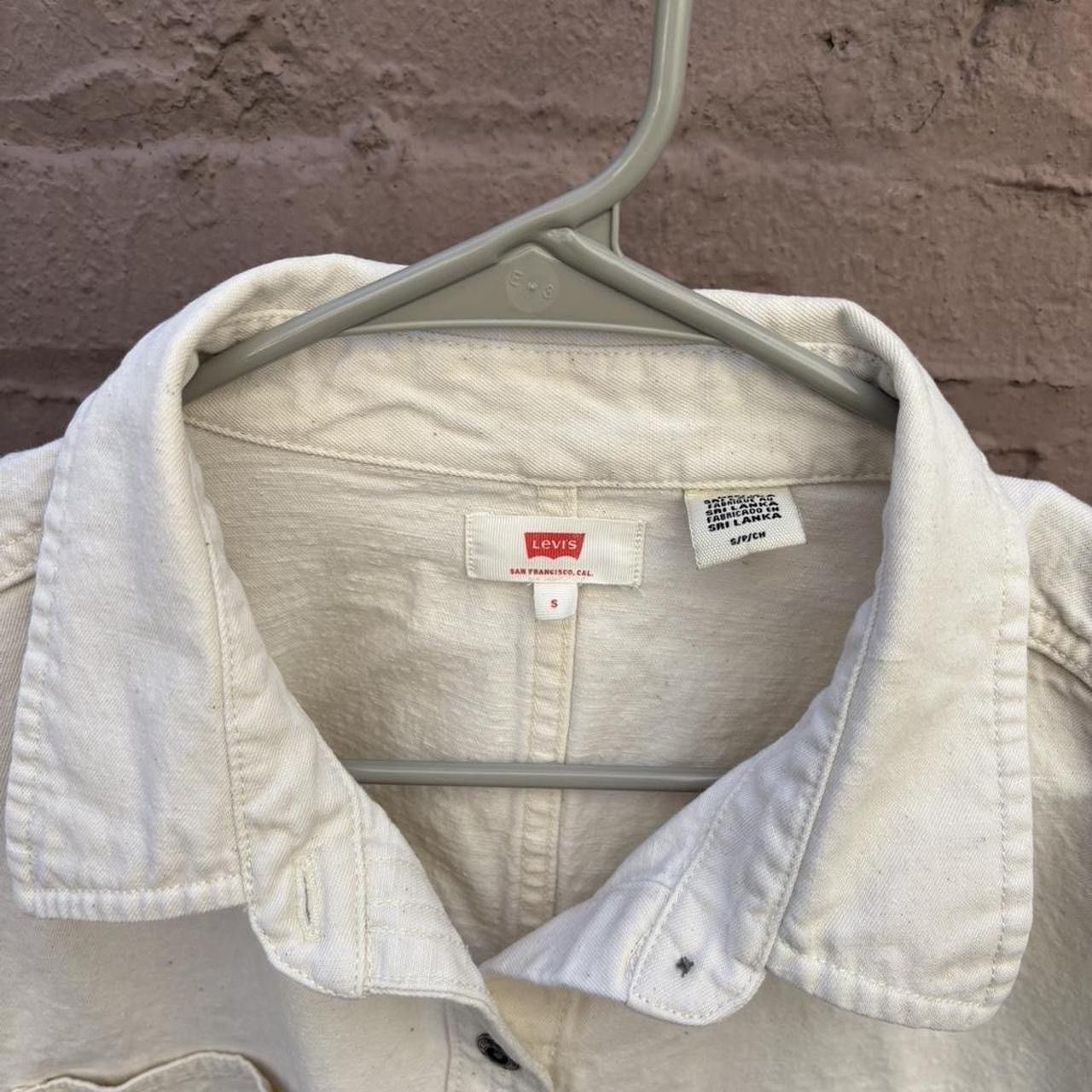 Levi's Early 2000s Levi's White Canvas Button Up Work Shirt Size US S / EU 44-46 / 1 - 3 Thumbnail