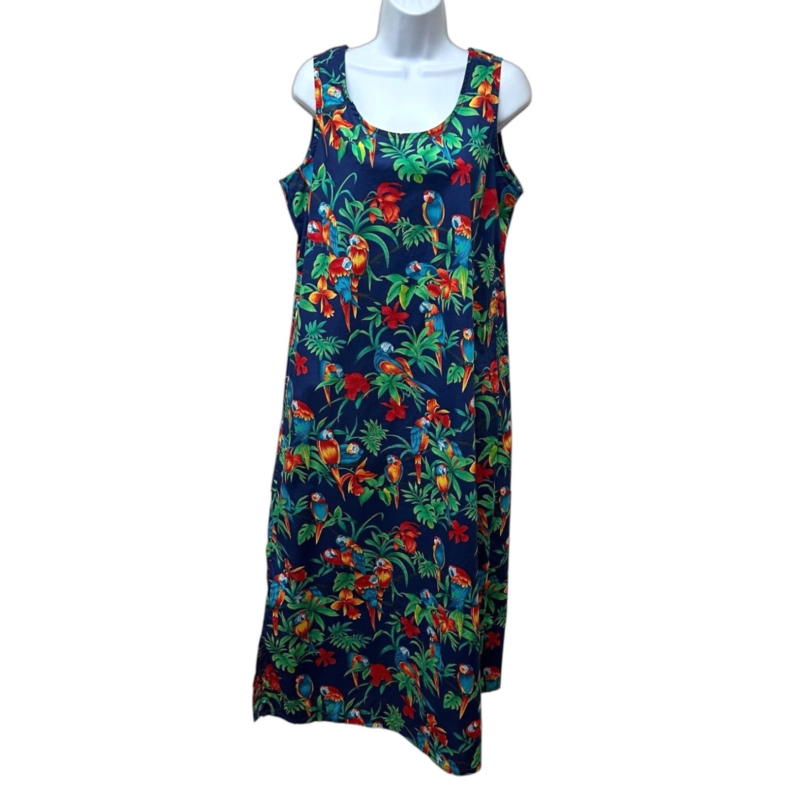 Hilo Hattie VINTAGE Hilo Hattie Hawaiian Aloha Luau Dress Sundress Parrot Print Size L Size L / US 10 / IT 46 - 1 Thumbnail