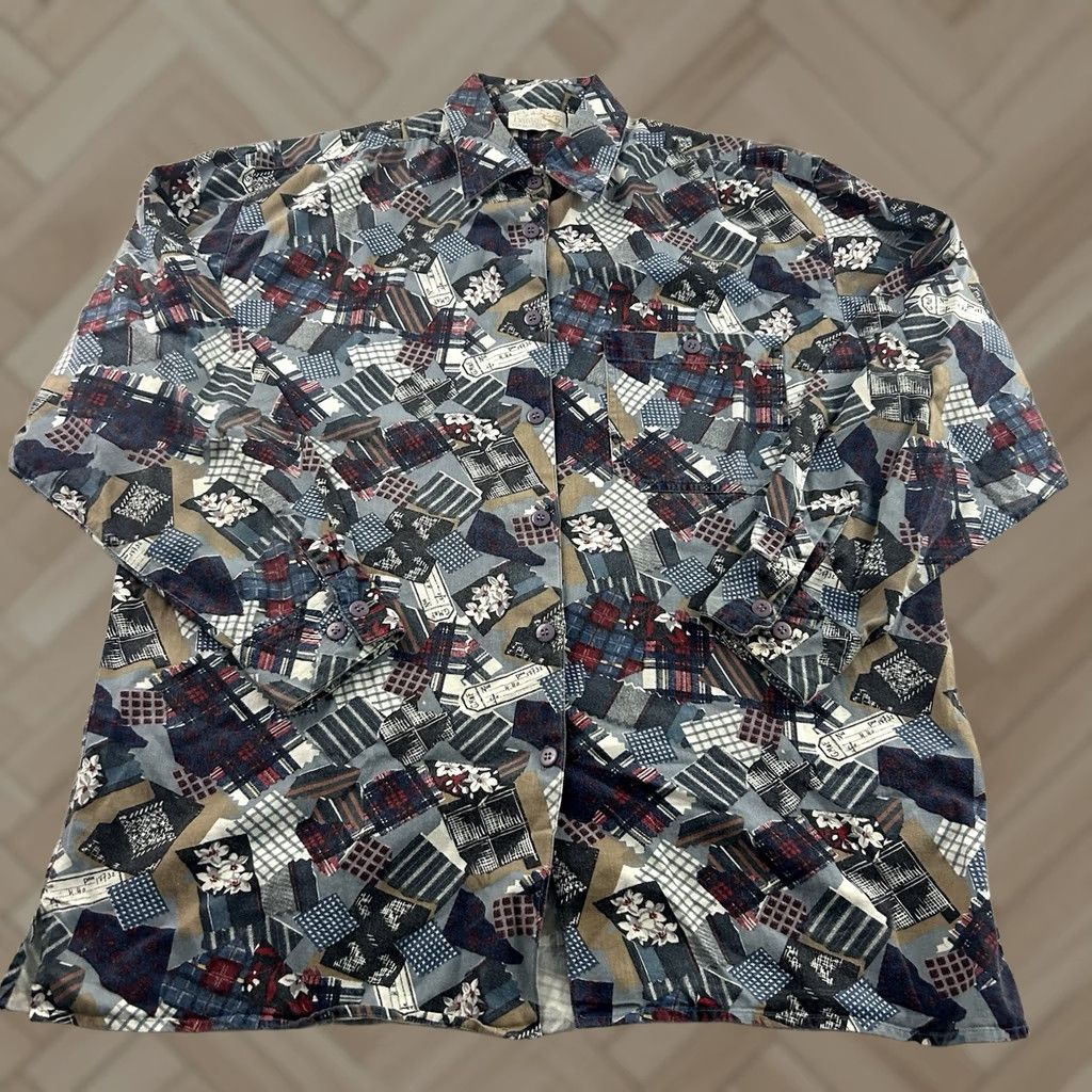Vintage Vintage Krazy Kat Bansai Blue Cotton Long Sleeve Button-Up Shirt Womens L Size L / US 10 / IT 46 - 1 Thumbnail