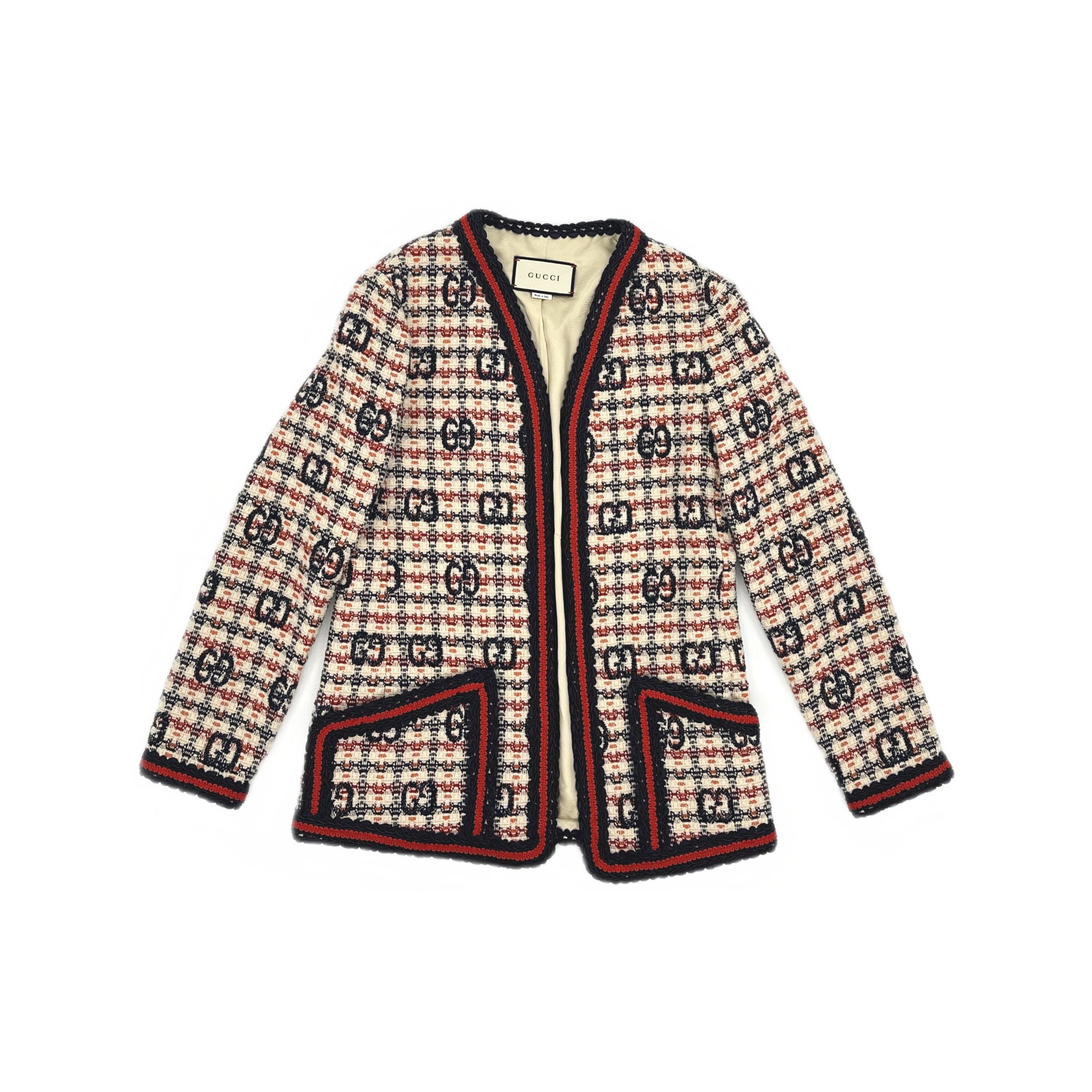 Gucci Gucci GG Logo Tweed Jacket Size 38 Size XS / US 0-2 / IT 36-38 - 1 Thumbnail