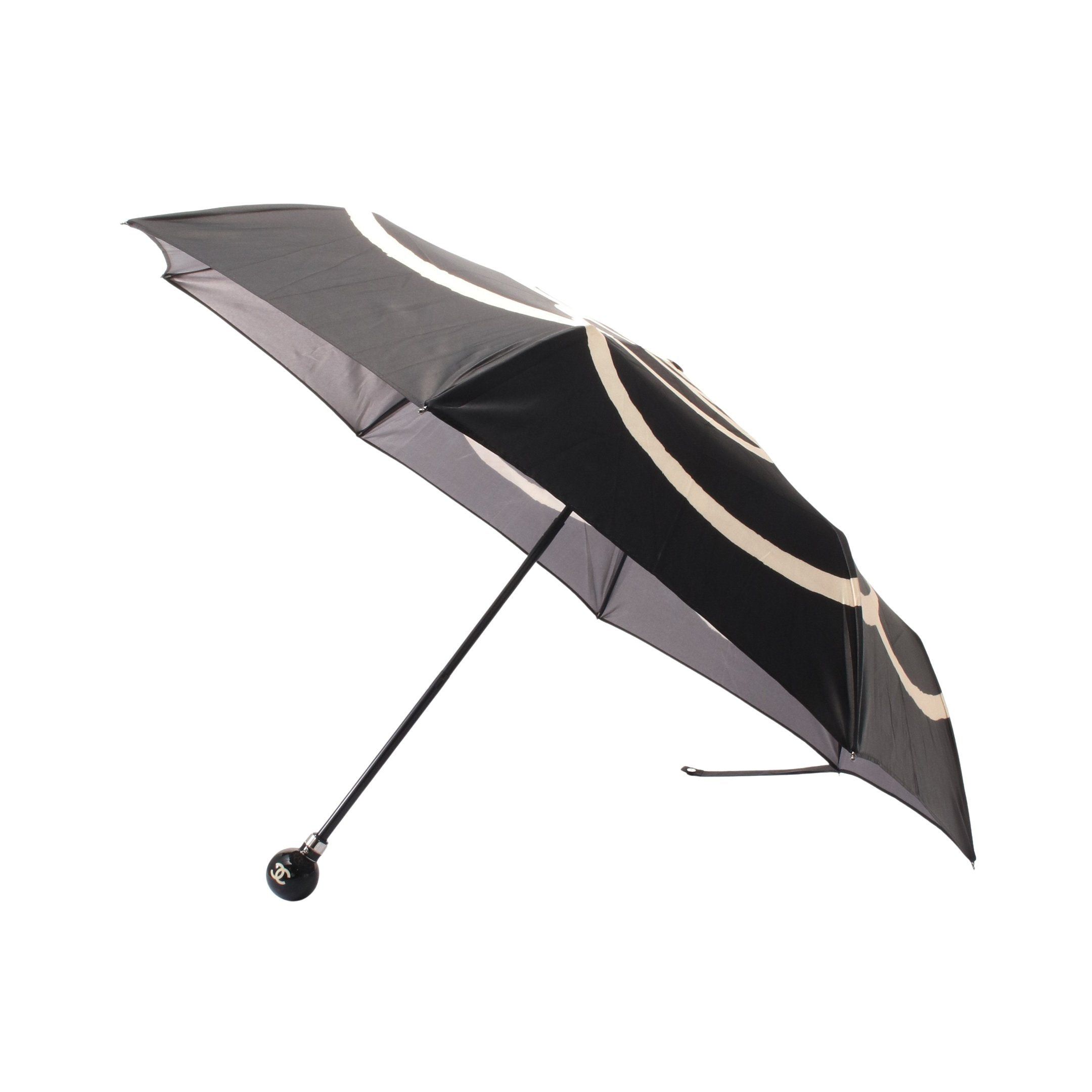 Chanel Chanel Camellia Folding Umbrella Black Beige Size ONE SIZE - 1 Thumbnail
