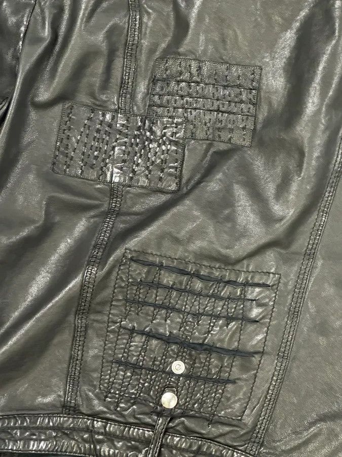 Marithe + Francois Girbaud Marithé + François Girbaud Black Avant-Garde Patches Leather Jacket Size M / US 6-8 / IT 42-44 - 10 Thumbnail
