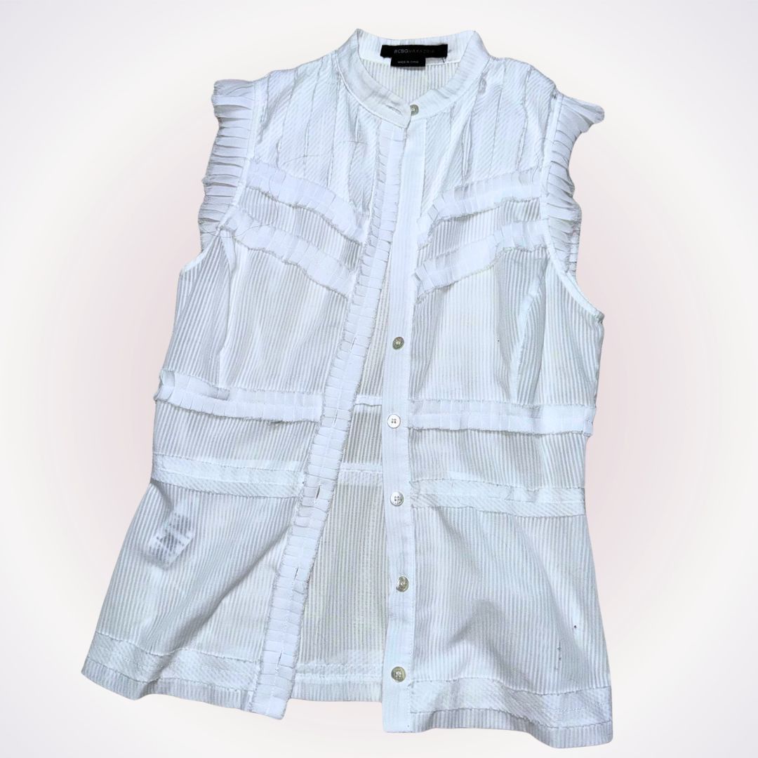Bcbgmaxazria BCBGMAXAZRIA Sleeveless Ruffle Blouse | Sz S Size S / US 4 / IT 40 - 1 Thumbnail