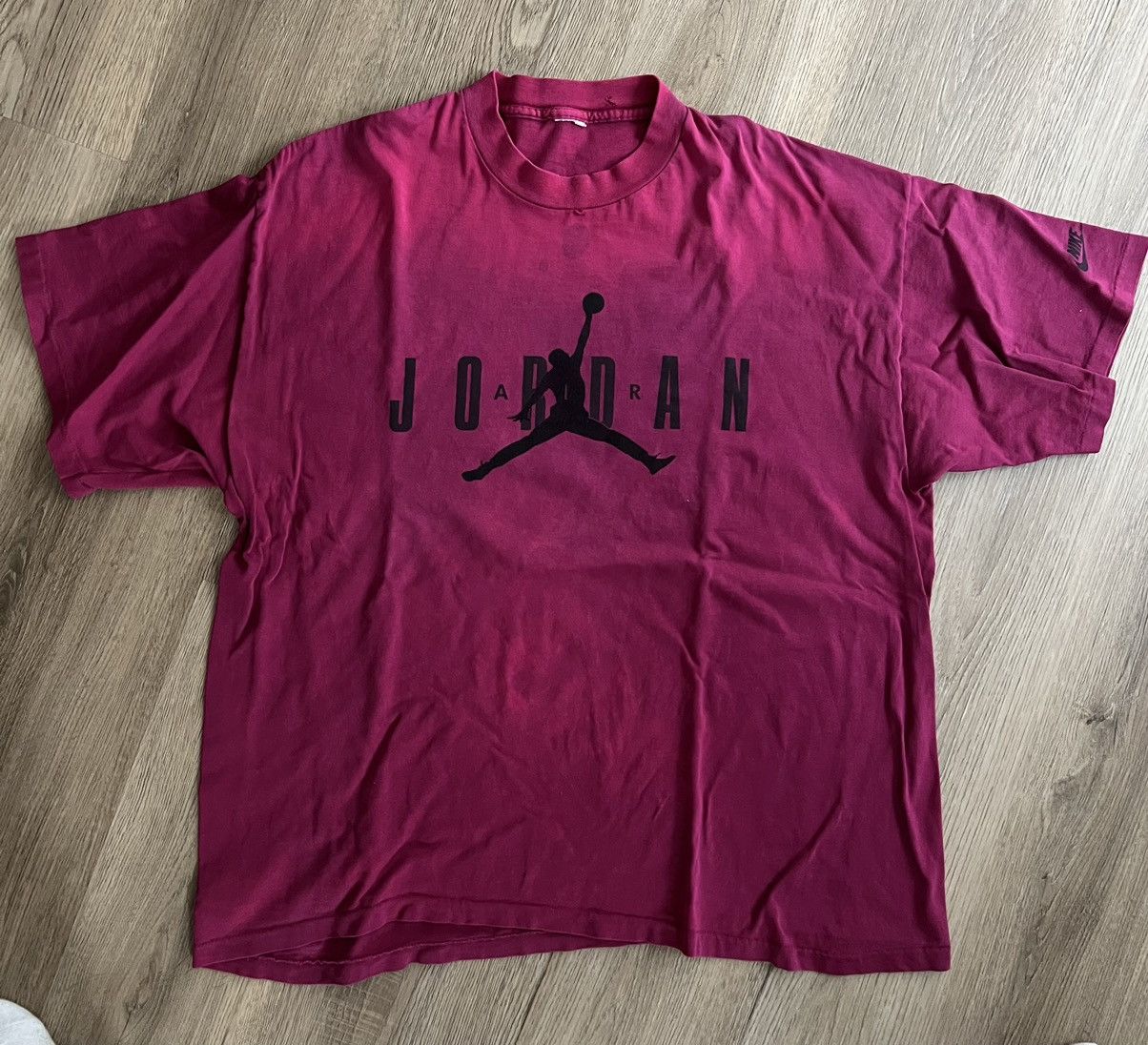 Image of Jordan Vintage Distress Jordan Brand Nike OG Tee in Red, Men's (Size XL)