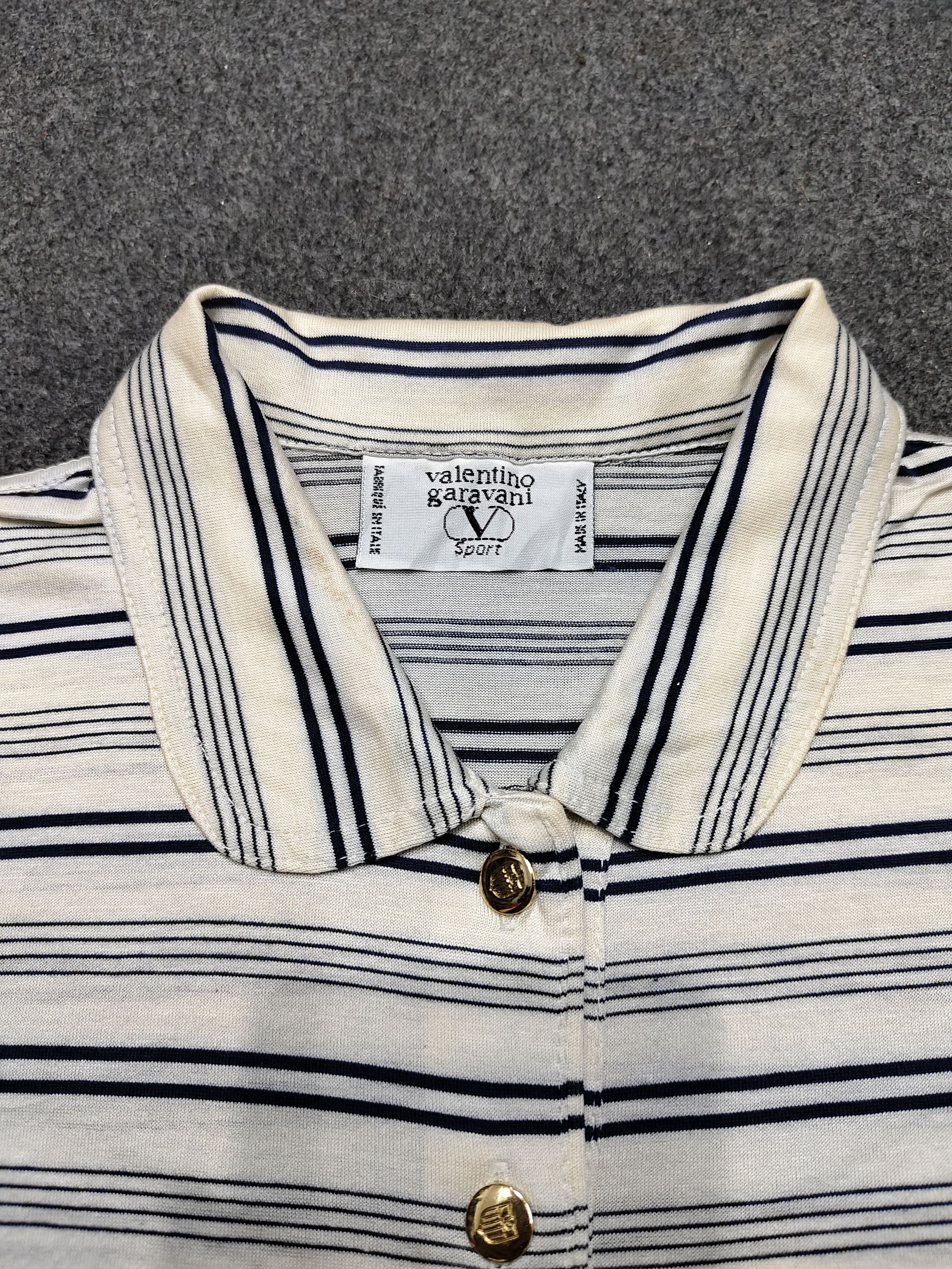 Valentino 80s Valentino Garavani Sport Striped Polo Shirt Size M / US 6-8 / IT 42-44 - 5 Thumbnail