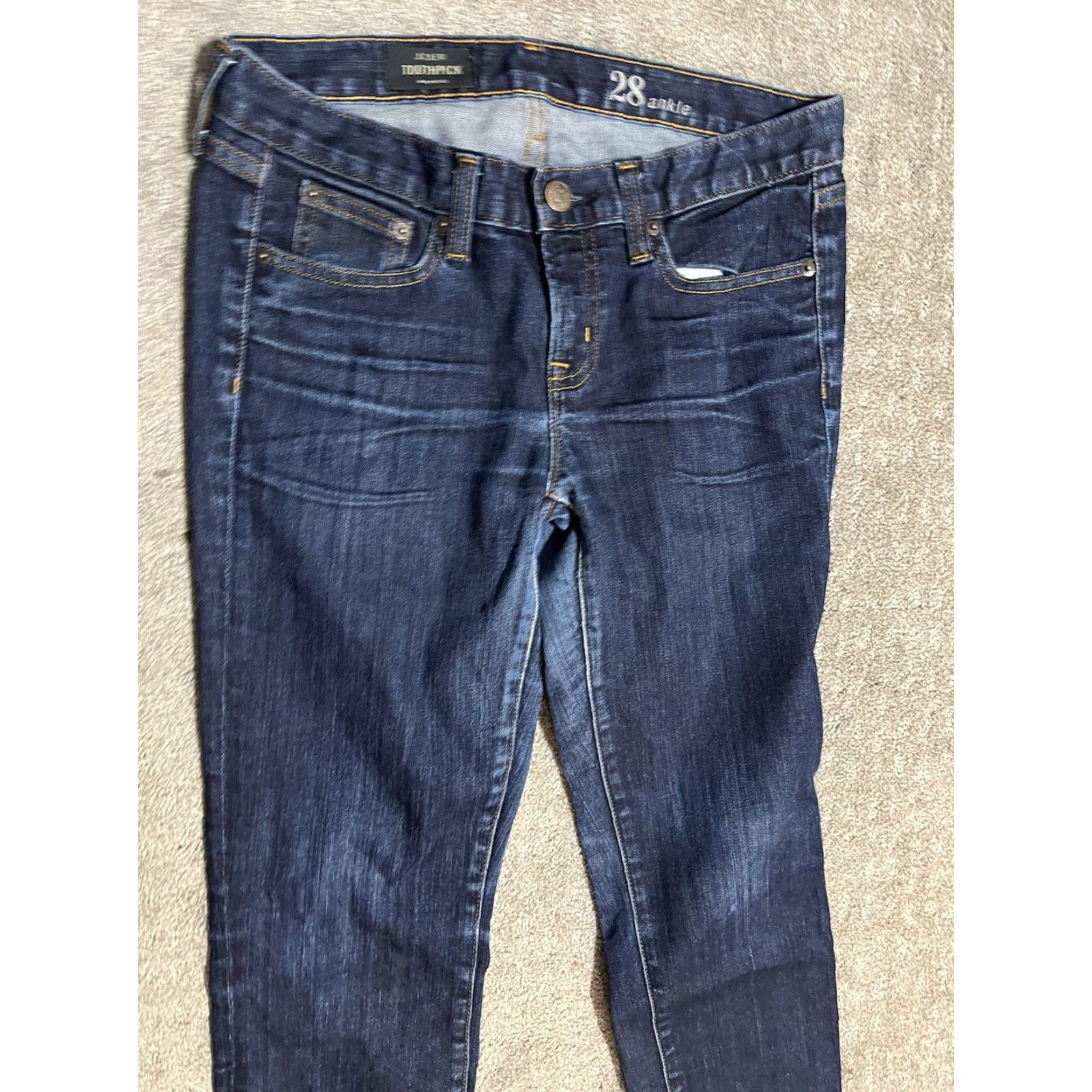 Vintage J Crew Jeans Toothpick Skinny Garment-Printed Floral Summer Blue 28 28in Ankle Denim Regular Size Teens Mens Womens Size 28" / US 6 / IT 42 - 2 Thumbnail