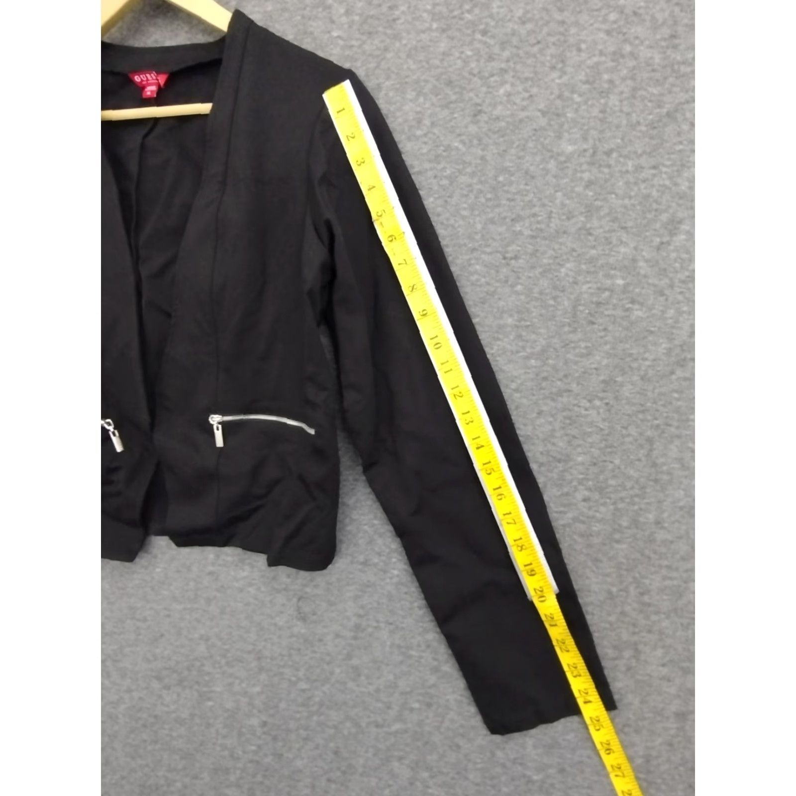 Guess GUESS Blazer Shirt Black Open Front Cropped XL Women's Blazer Bohemian Short Jacket Casual Formal Office Workwear 90s? Size XL / US 12-14 / IT 48-50 - 5 Thumbnail
