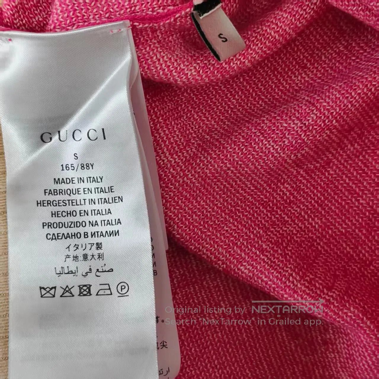 Gucci Guicci Pink Vintage Full Print Knit Cardigan| Size S / US 4 / IT 40 - 5 Thumbnail