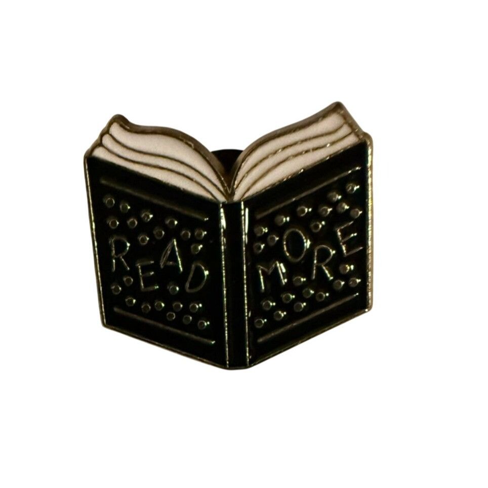 Other Read More Book Shaped Enamel Pin Black With Gold Detailing B Size ONE SIZE - 1 Thumbnail