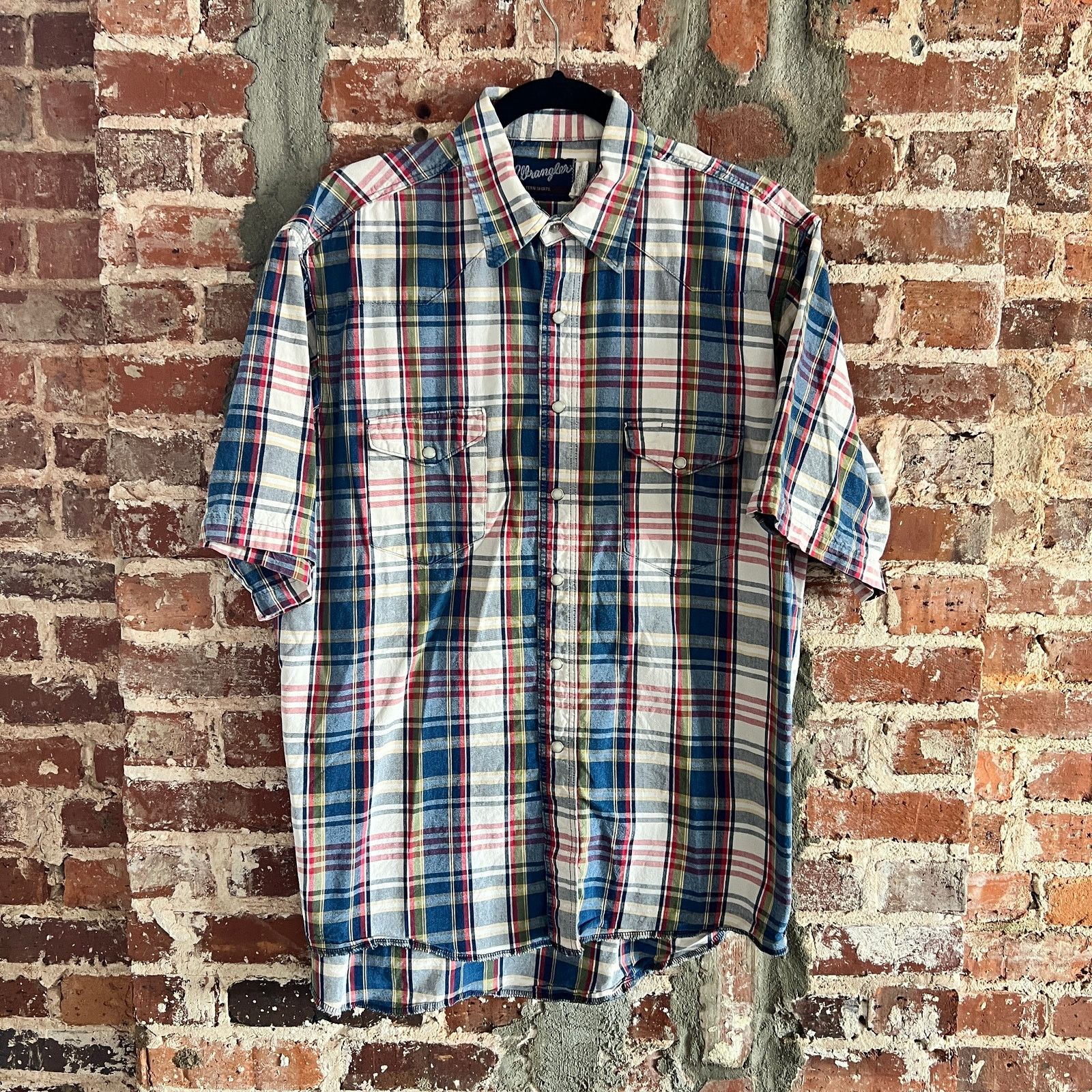 Wrangler VTG Wrangler Plaid Denim Weight Pearl Snap Shirt L 25x31 Size US L / EU 52-54 / 3 - 7 Thumbnail