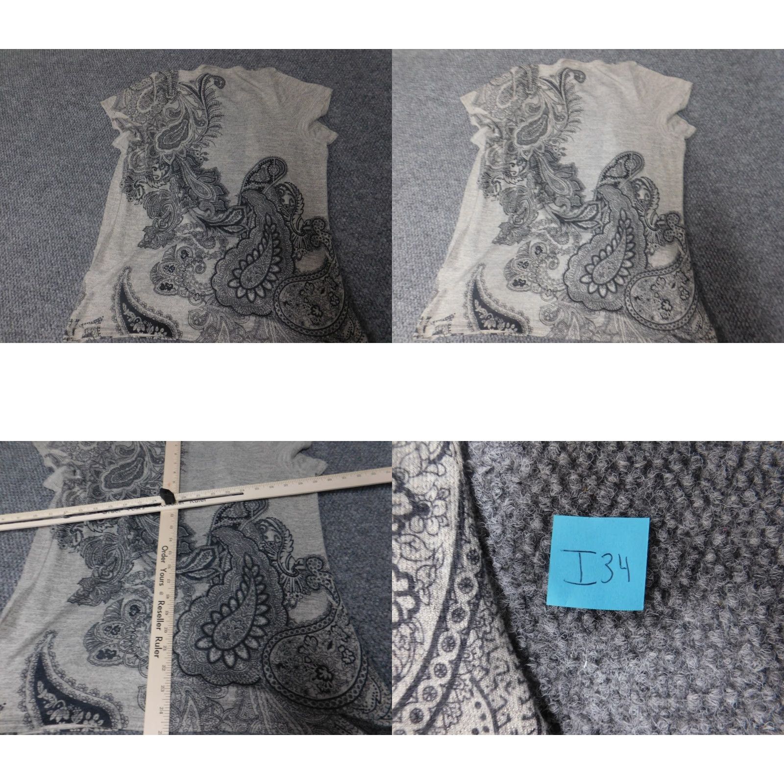 Vintage Dots Blouse Womens 3X Plus Gray Floral Short Sleeve Collared Pullover Dolman Button Polyester Lightweight Casual Shirts Womens Size XXL / US 16-18 / IT 52-54 - 8 Thumbnail