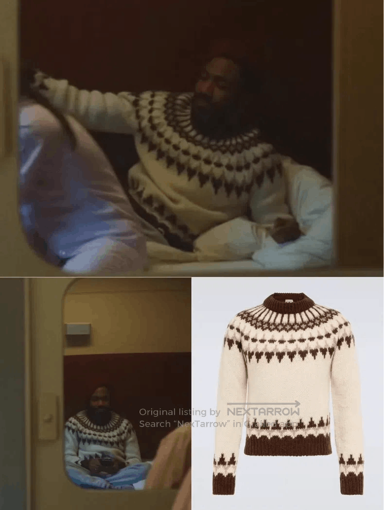 Saint Laurent Paris Saint Laurent Paris Round Neck White and Brown Embroidered Size US L / EU 52-54 / 3 - 8 Thumbnail