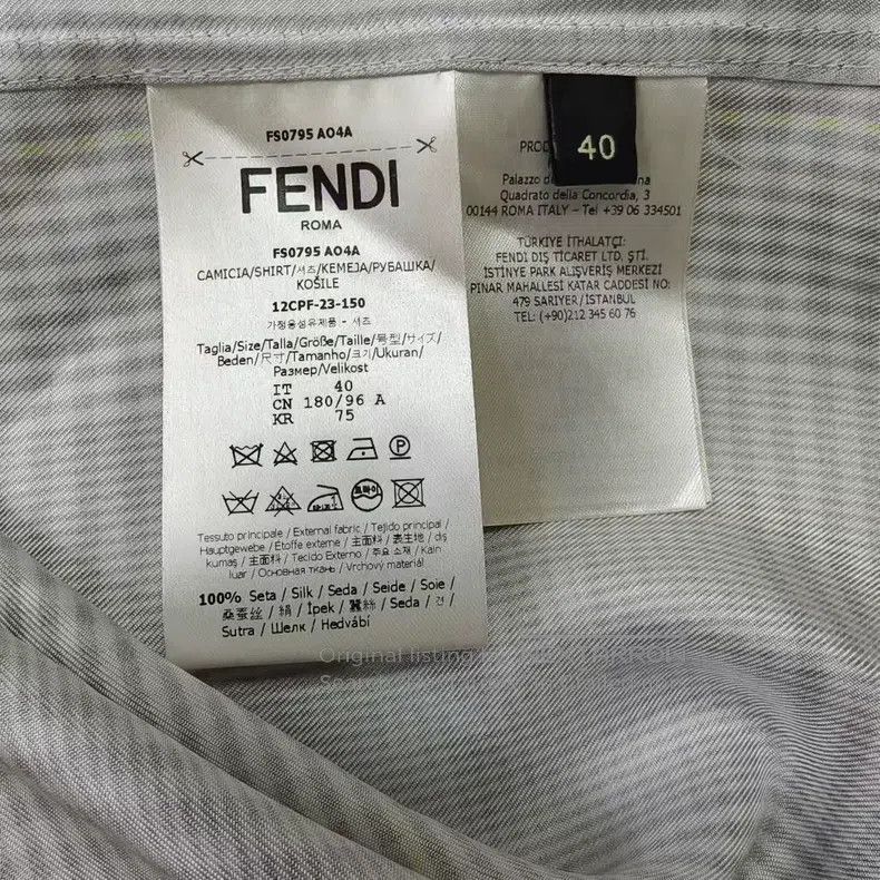Fendi Fendi size 40 Gray checkered mulberry silk short-sleeve shi Size US XXS / EU 40 - 4 Thumbnail