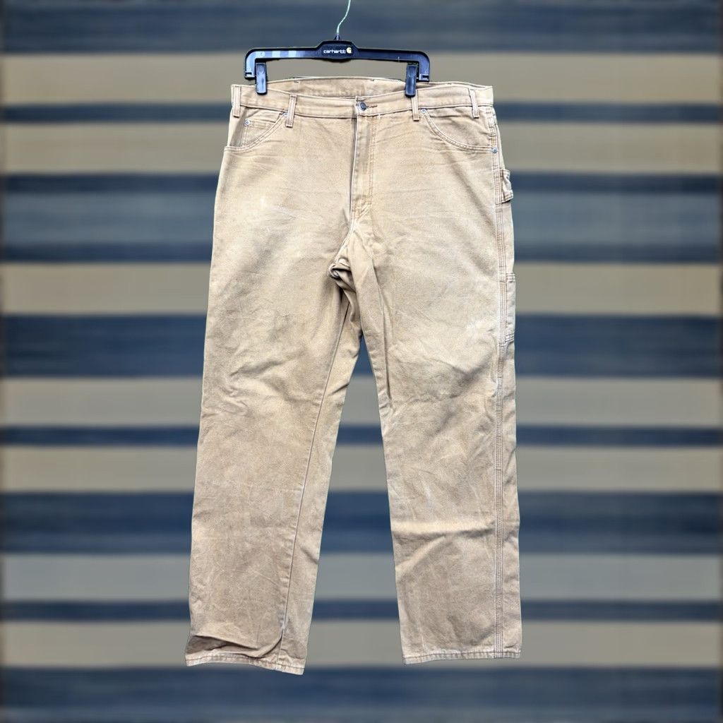 Dickies VINTAGE Dickies 874 Carpenter Pants Mens 38x34 Canvas Beige 5-Pocket Regular Straight Workwear 90s Mens Size US 38 / EU 54 - 1 Thumbnail