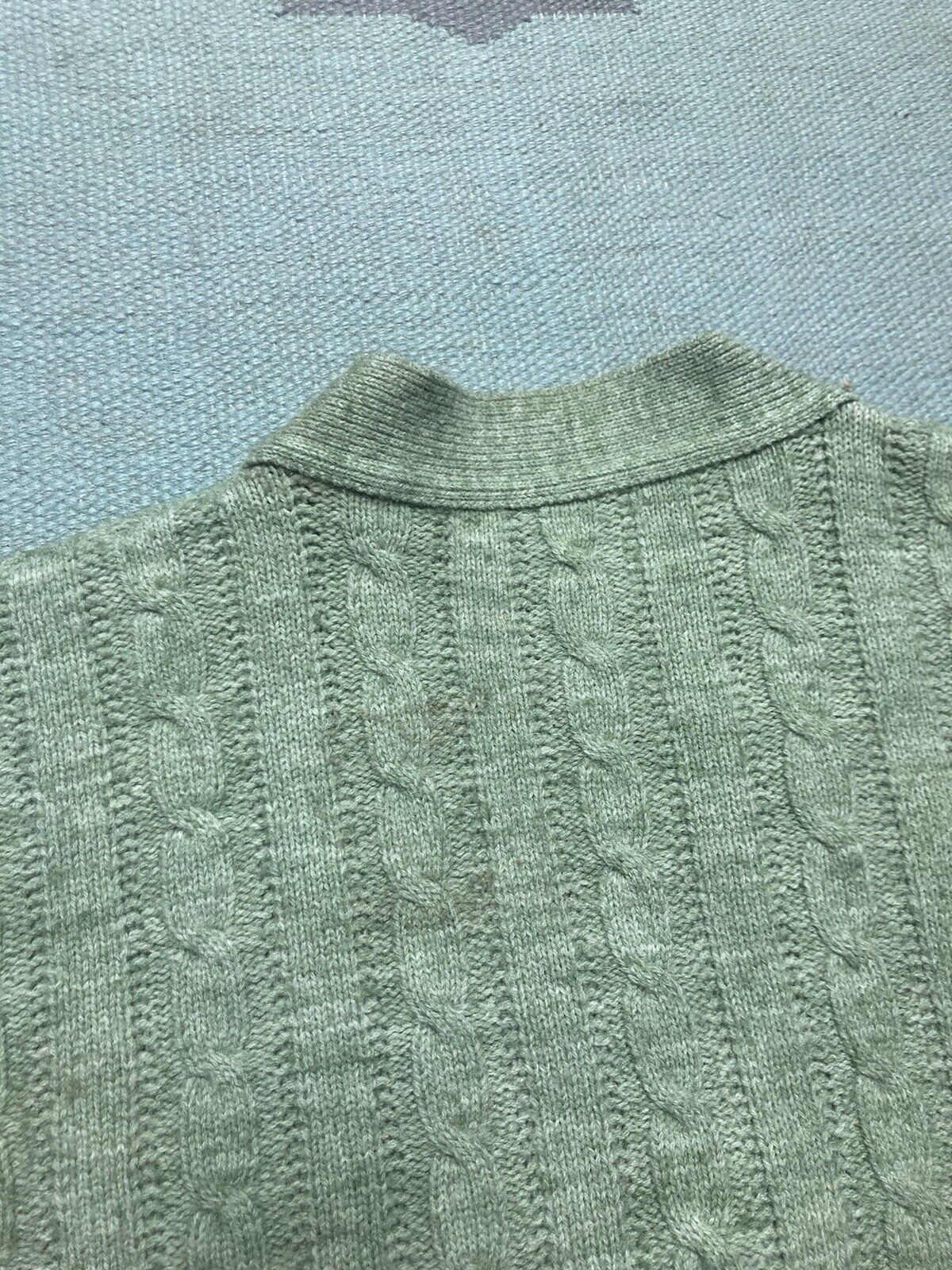 Vintage Vtg 60s cardigan sweater cable knit wool blend button L Size US L / EU 52-54 / 3 - 7 Thumbnail