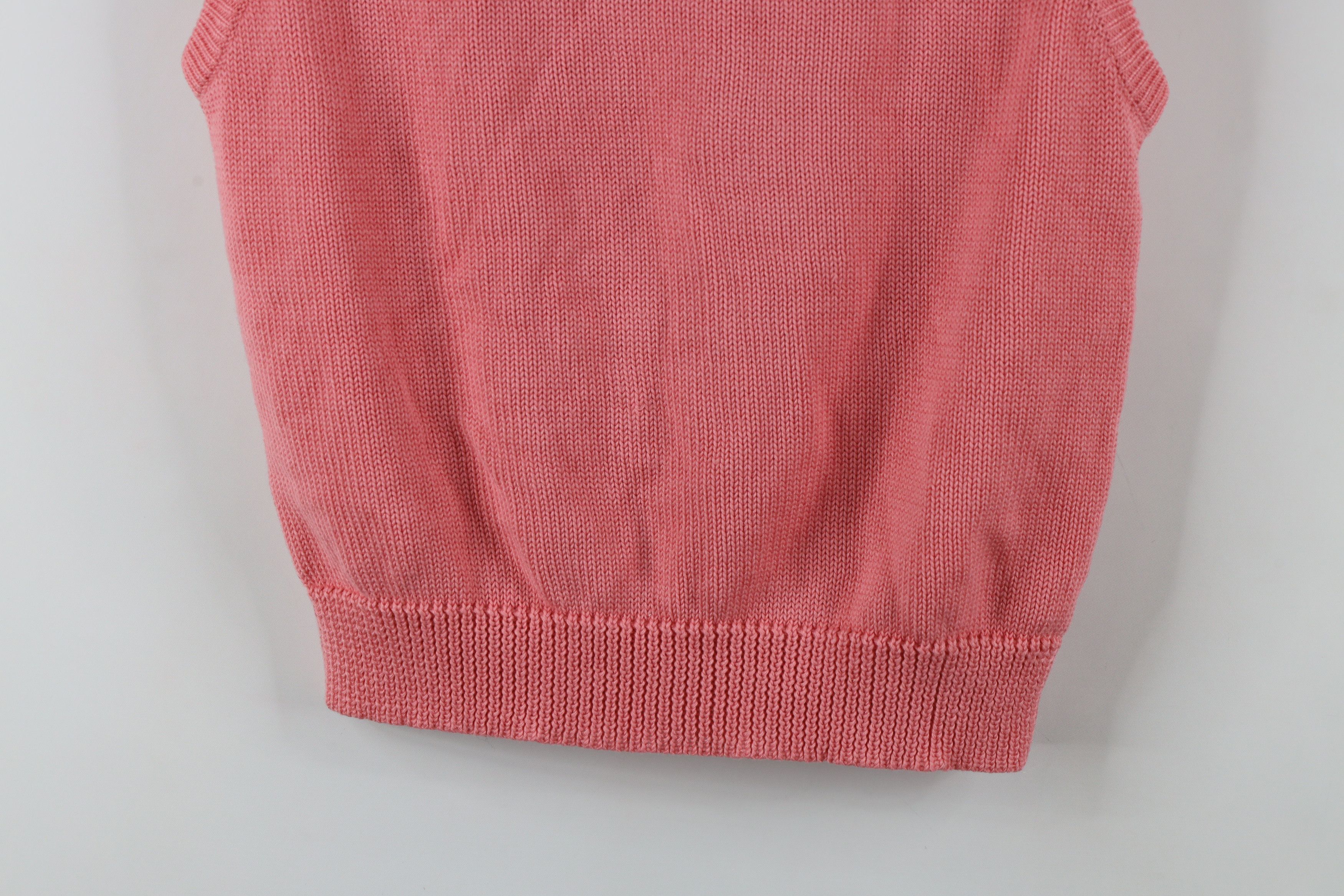 Vintage Vintage 90s Streetwear Chunky Ribbed Knit Sweater Vest Pink Size L / US 10 / IT 46 - 10 Thumbnail