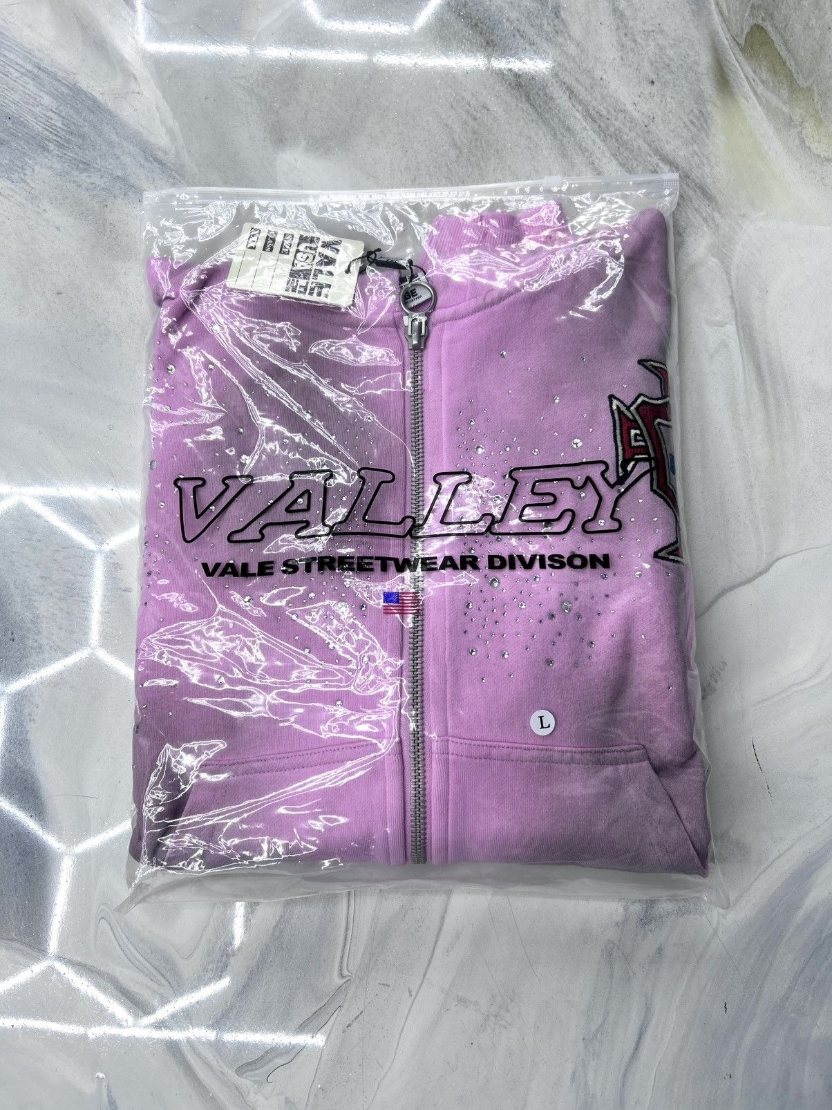 Vale Vale Pink Venus Crystal Cluster Zip Up Hoodie Size L Size US L / EU 52-54 / 3 - 19 Thumbnail