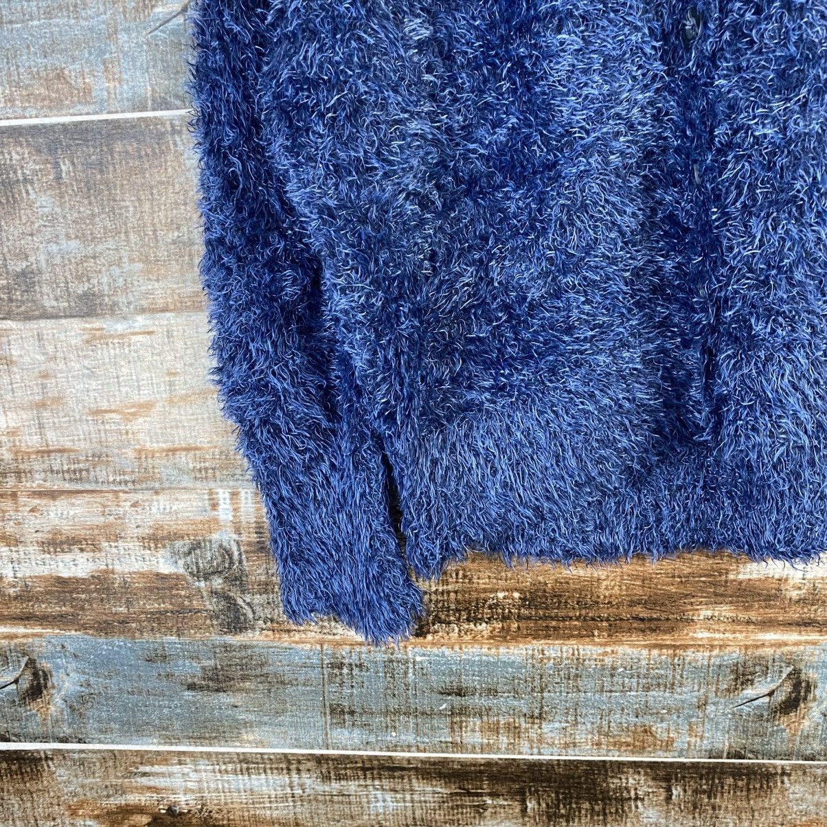 Japanese Brand DL Dirz Blue Fur shaggy Mohair Knitwear #C1057 Size M / US 6-8 / IT 42-44 - 7 Thumbnail