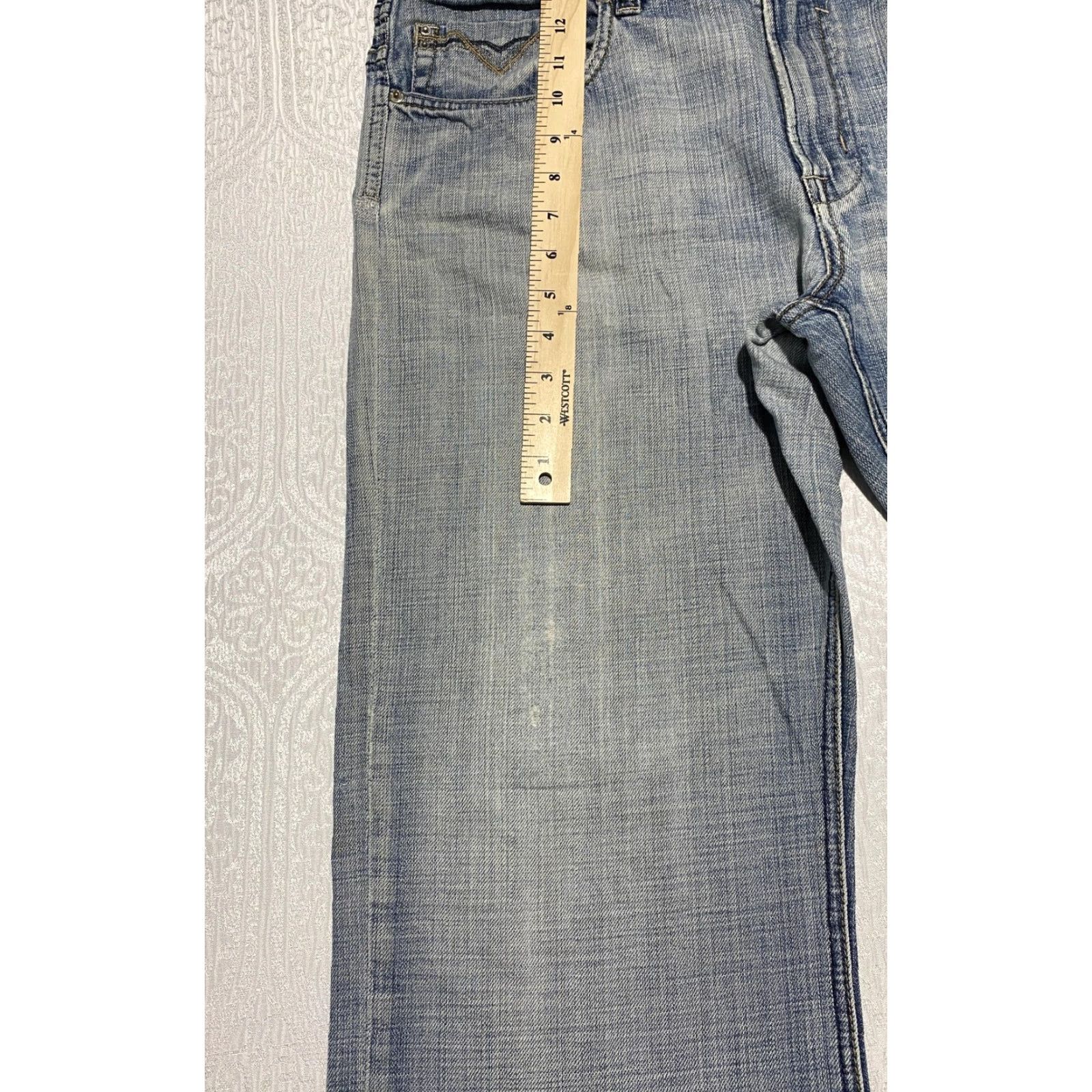 Buffalo David Bitton Buffalo David Bitton Jeans Mens 38x32 Blue Wash Straight Leg Embroidered Denim Jeans - 5-Pocket Logo Back Pocket Size US 38 / EU 54 - 2 Thumbnail