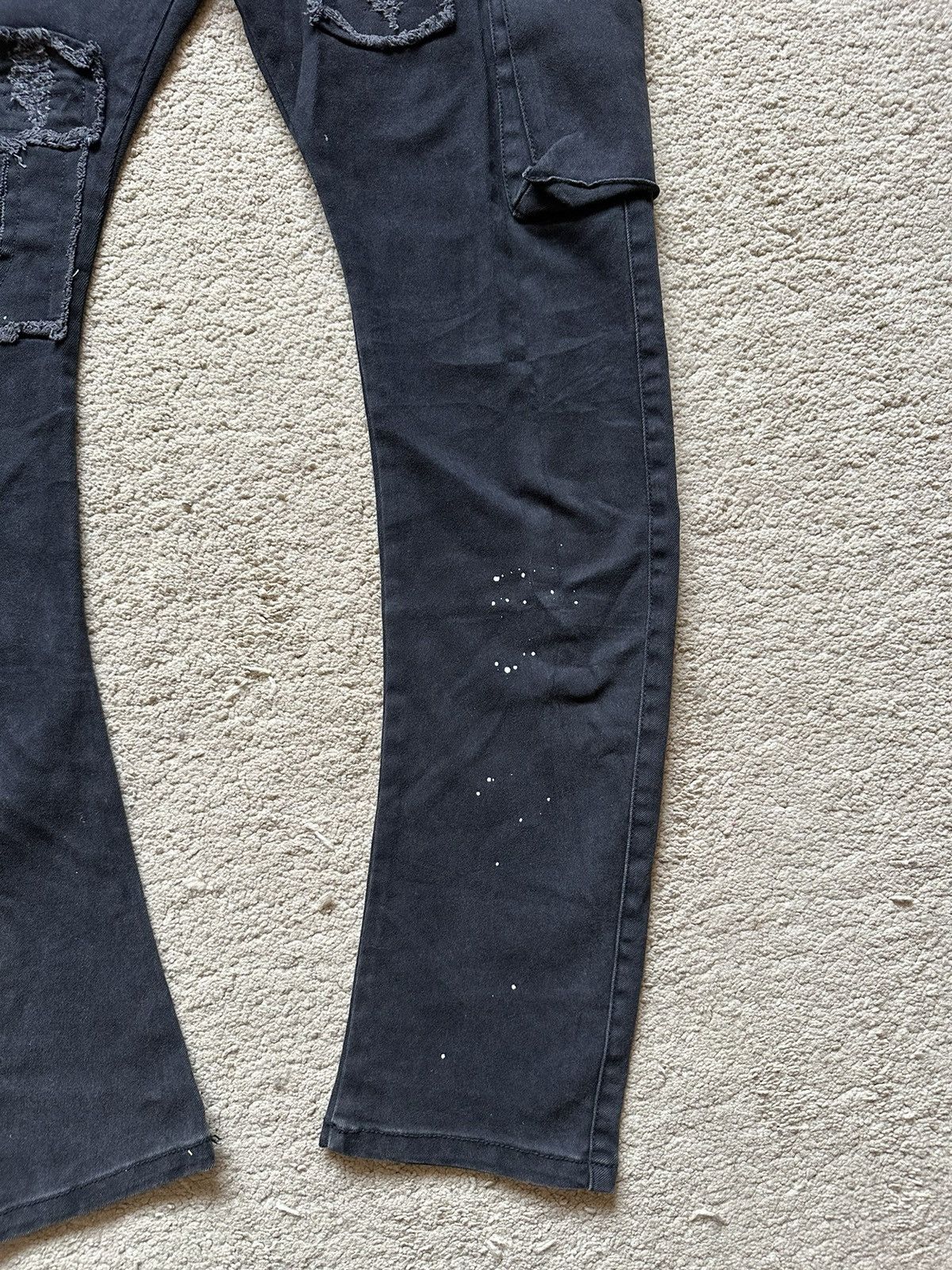 Japanese Brand 2000s Artemis Patchwork with Splatter Paint cargo J cut Pant Size US 32 / EU 48 - 4 Thumbnail