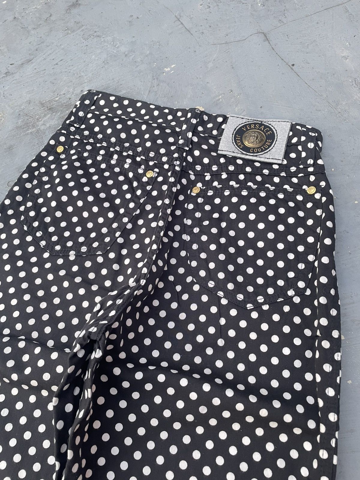 Versace × Versace Jeans Couture × Versus Versace Versace Jeans Couture Black Polka Dot Trousers Size US 28 / EU 44 - 9 Thumbnail