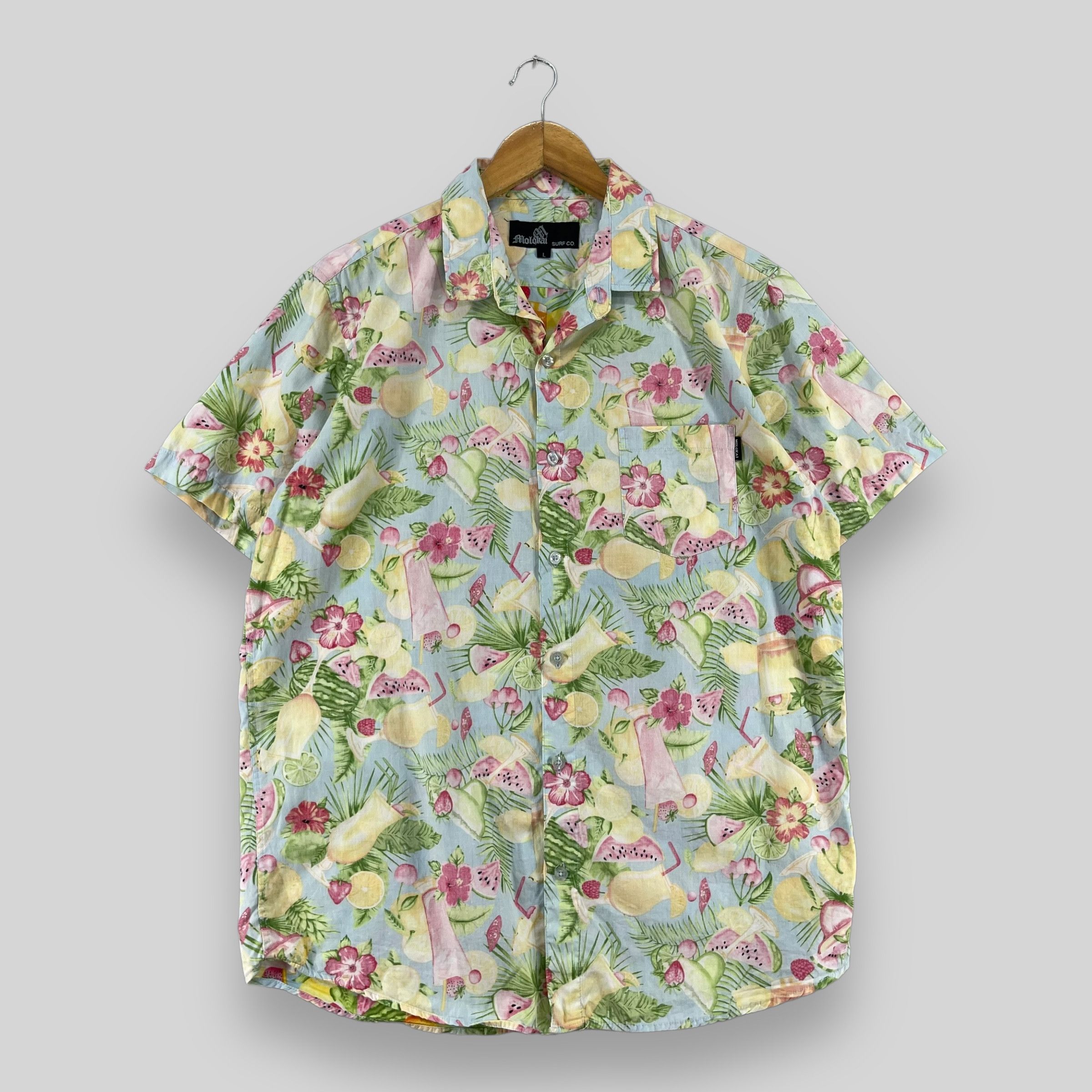 Japanese Brand Hawaiian Tropical Beach Party Motive Over Print Shirt Size US L / EU 52-54 / 3 - 1 Thumbnail