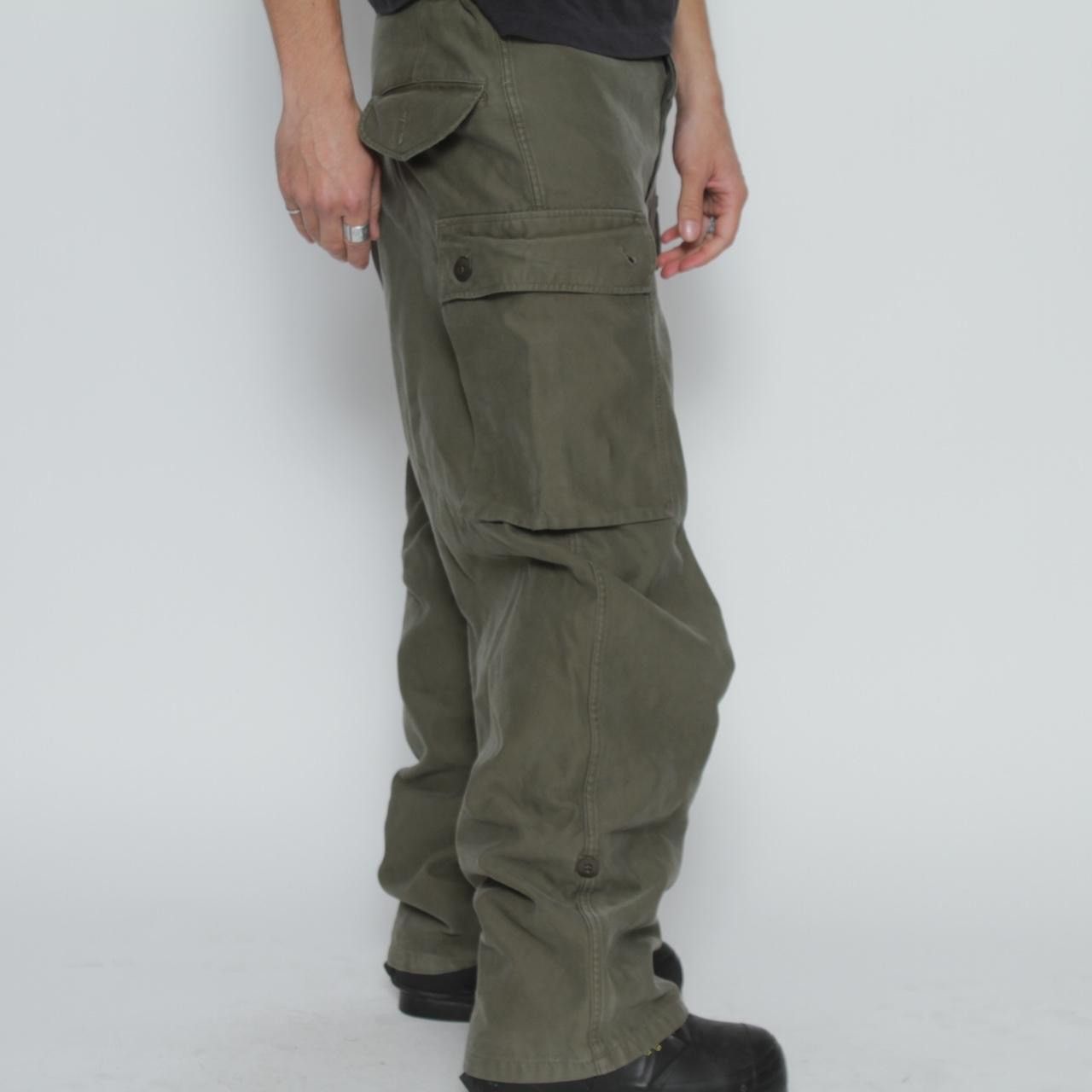 Vintage GREEN TECHNICAL MULTILAYER HEAVY COTTON CARGO MILITARY PANTS Size US 34 / EU 50 - 5 Thumbnail