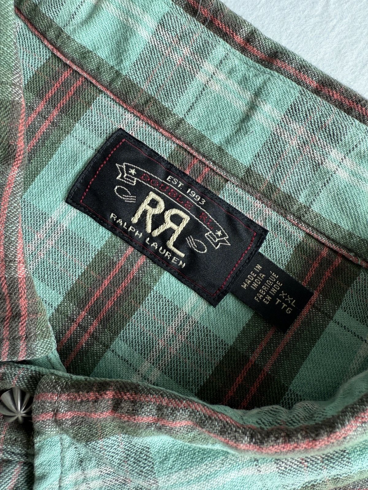 Ralph Lauren RRL Ralph Lauren Western Ranch Plaid Cotton Workshirt Size US XXL / EU 58 / 5 - 3 Thumbnail