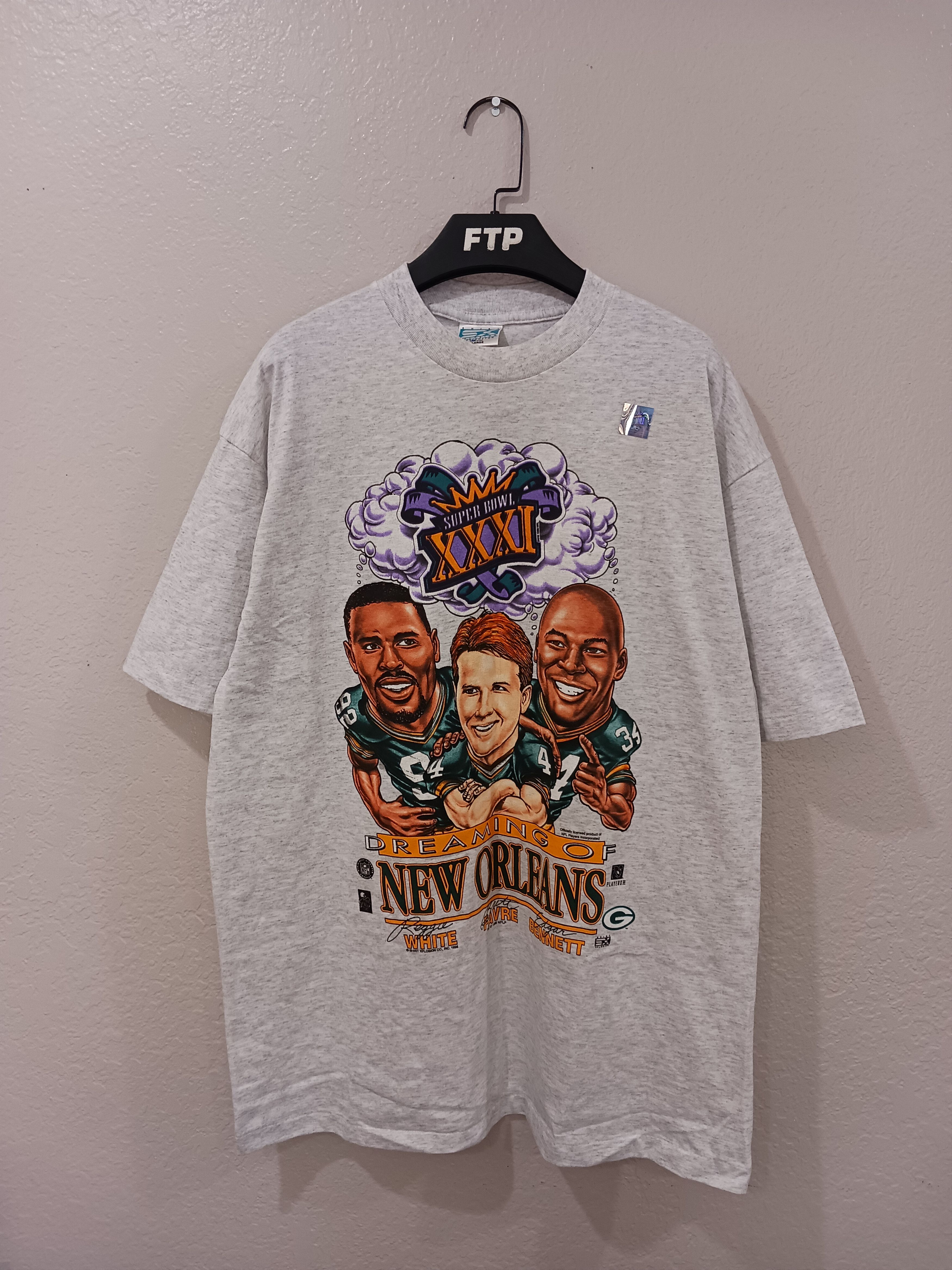 Vintage Super Bowl XXXI "Dreaming Of New Orleans" 97 Caricature Tee Size US XL / EU 56 / 4 - 1 Thumbnail