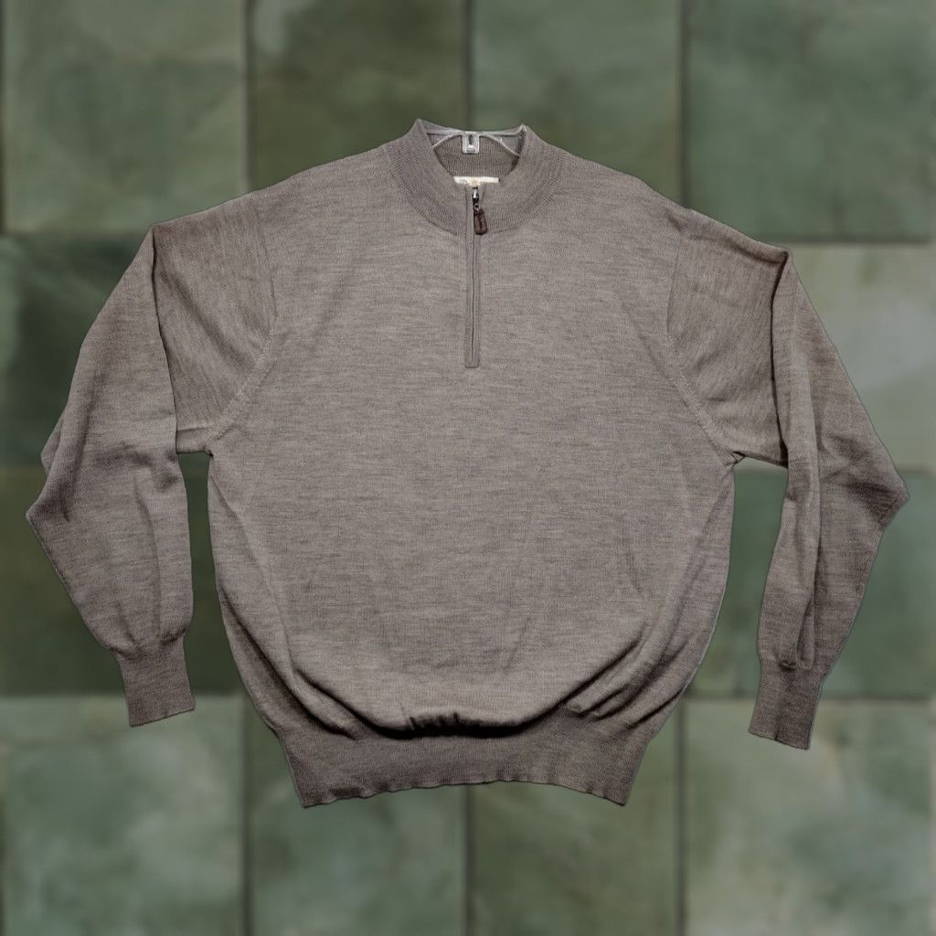 Peter Millar Peter Millar Beige Mens Medium Cashmere Quarter Zip Pullover Sweater Size US M / EU 48-50 / 2 - 1 Thumbnail