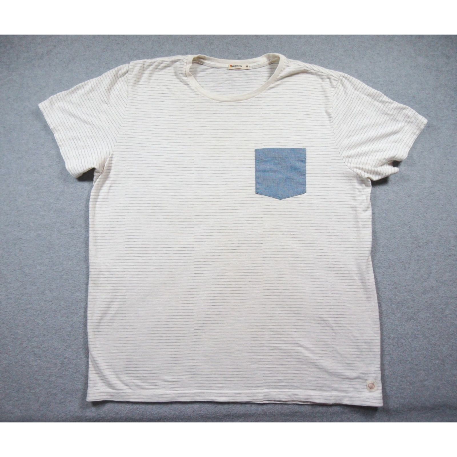 Marine Layer Marine Layer Shirt Mens XL White Short Sleeve Striped Pocket Tee Crewneck Size US XL / EU 56 / 4 - 2 Thumbnail