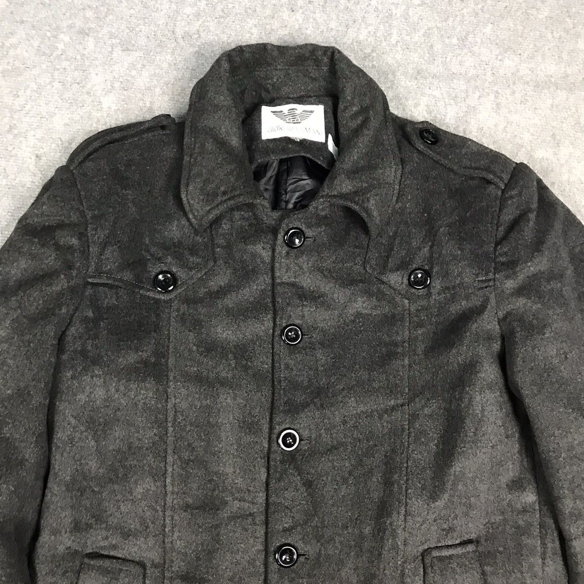 Giorgio Armani × Vintage GIORGIO ARMANI JAPAN COLLECTION BUTTON WOOL JACKET Size US M / EU 48-50 / 2 - 2 Thumbnail
