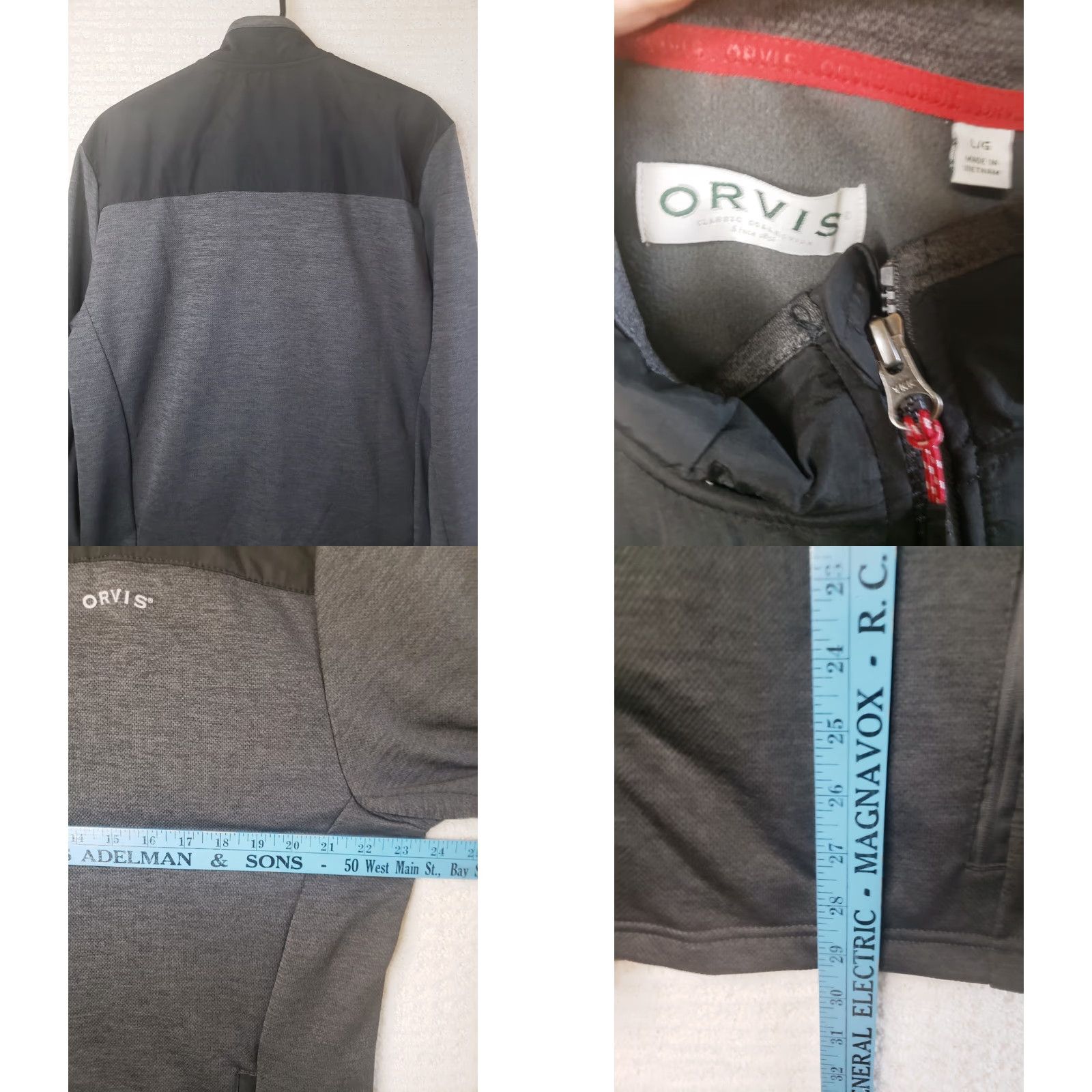 Orvis Orvis Jacket L Full Zip Fleece Lined Pockets Gray Black Mens Casual Windbreaker Size US L / EU 52-54 / 3 - 8 Thumbnail