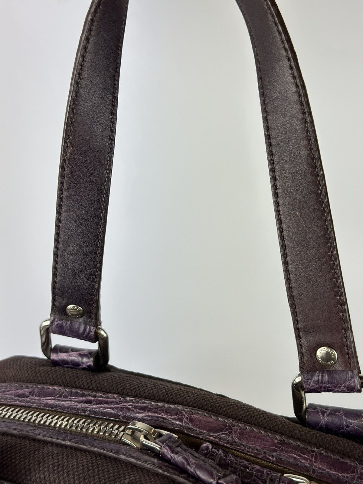 Prada PRADA - Shoulder Bag Crocodile Leather Bowler Satchel Buckle Size ONE SIZE - 7 Thumbnail