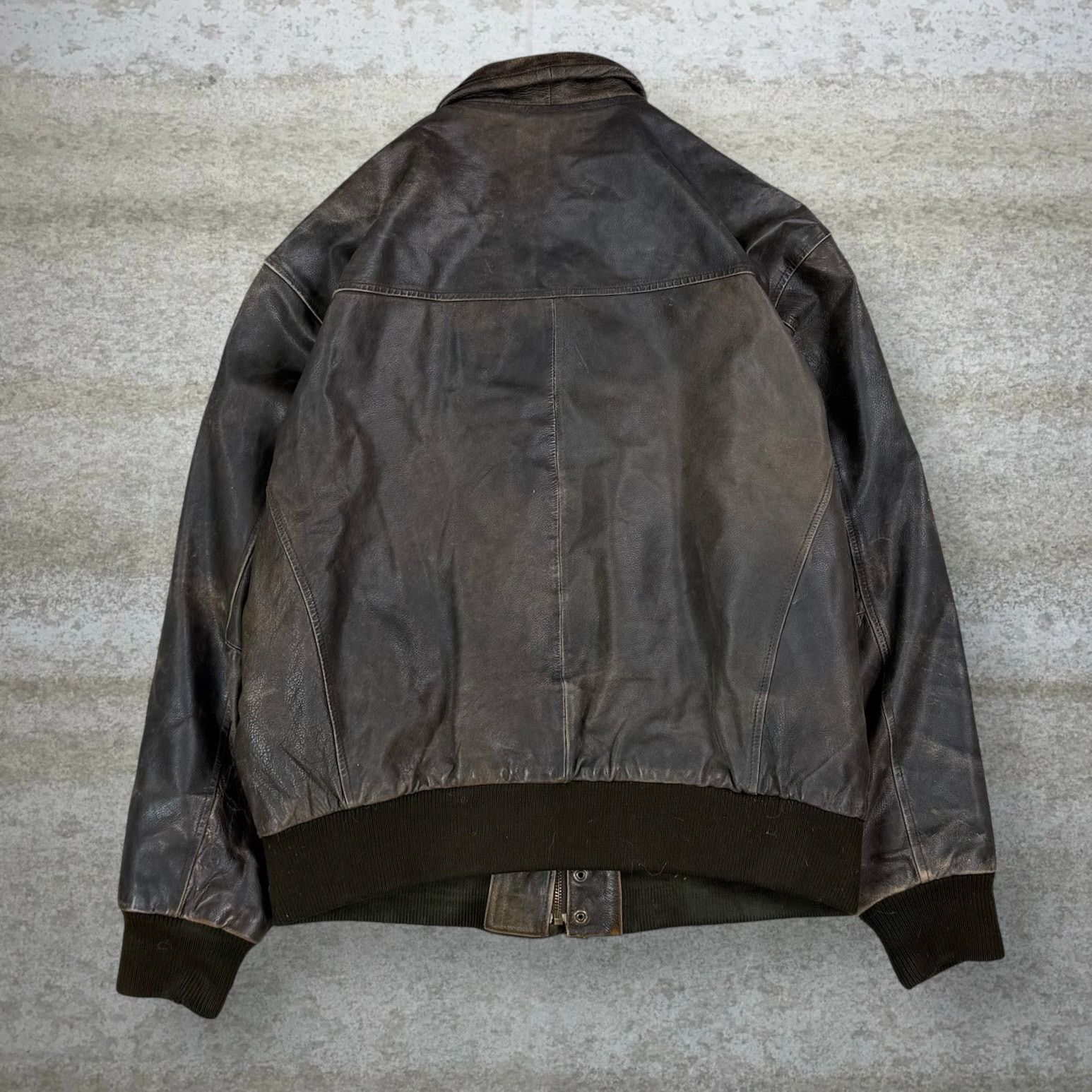 Vintage Vintage 90s US Air Force Leather Jacket Mens L Mocha Brown Size US L / EU 52-54 / 3 - 3 Thumbnail