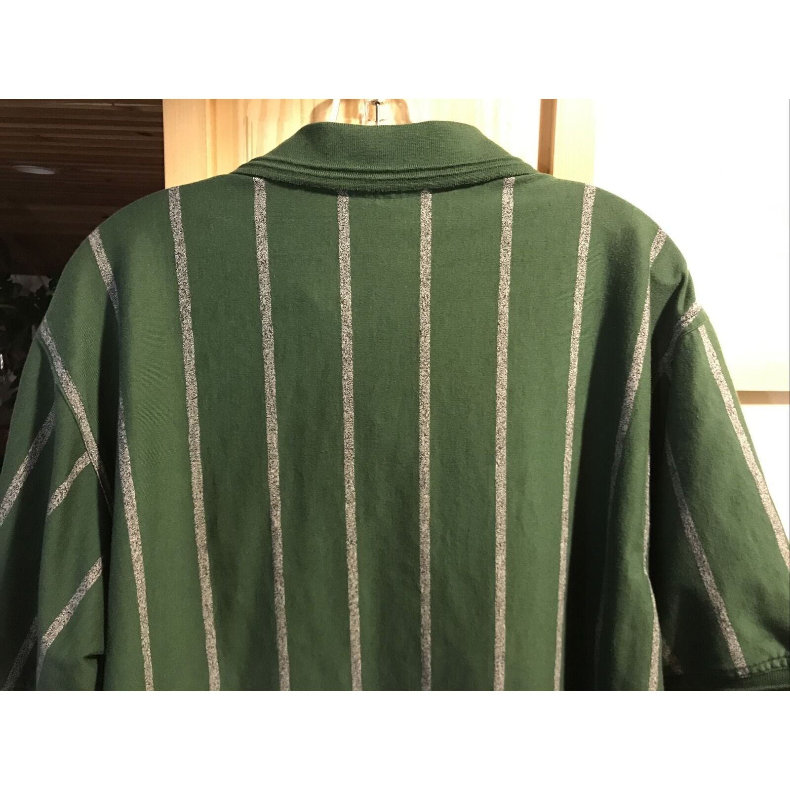 Lee Lee Sport Vintage Men’s L Green Bay Striped Cotton Poly Polo Size US L / EU 52-54 / 3 - 10 Thumbnail
