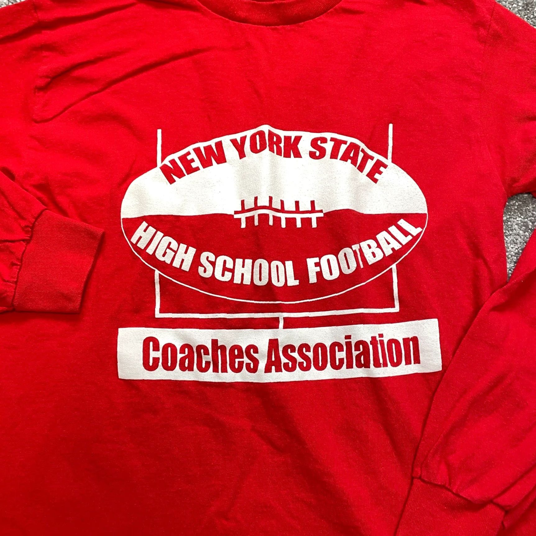 Gildan Gildan Heavy Cotton Shirt Adult Small Red Long Sleeve NYS HS Football Logo Vintage? Size US S / EU 44-46 / 1 - 2 Thumbnail