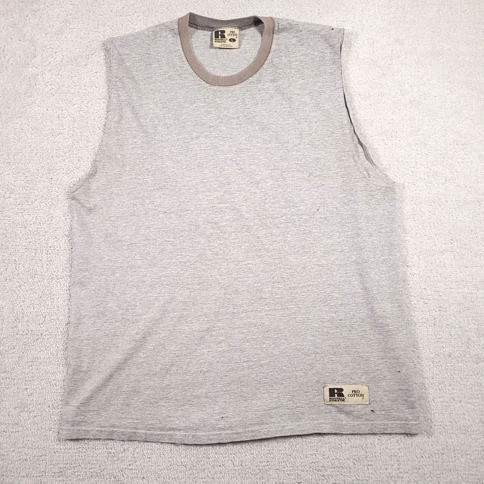 Russell Athletic VINTAGE Russell Athletic Tank Shirt Mens Large 90s Made In USA Pro Cotton Grunge Size US L / EU 52-54 / 3 - 2 Thumbnail