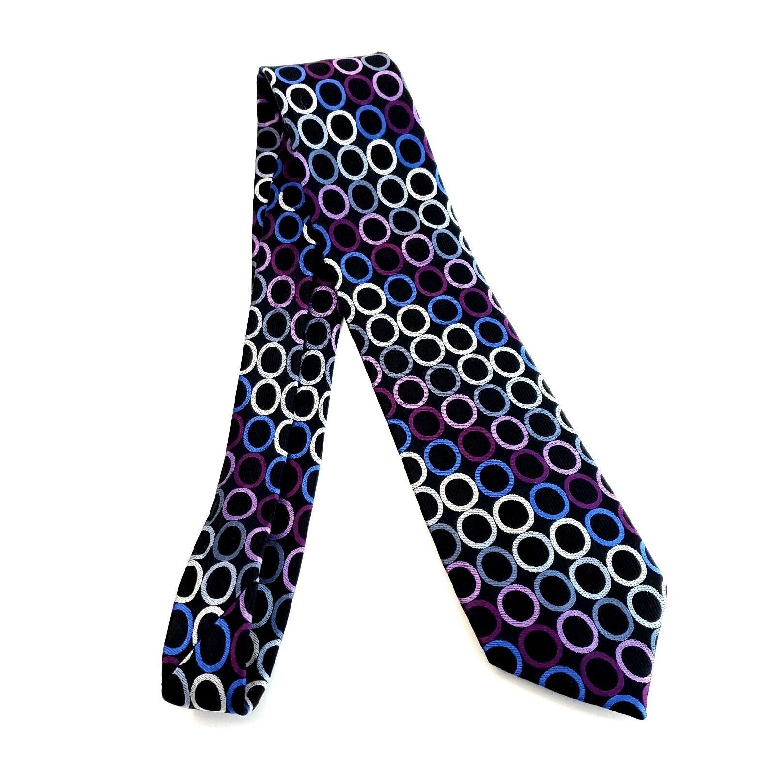 Michael Kors Michael Kors Black Purple Gray Polka Dot Geometric Woven Lon Size ONE SIZE - 7 Thumbnail