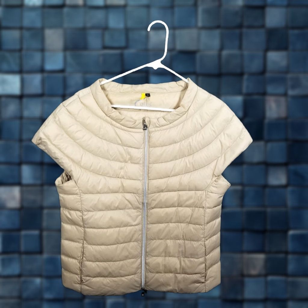 Cotes of London The St Ives Down Vest Puffer Jacket M Zip Up Lightweight Tan