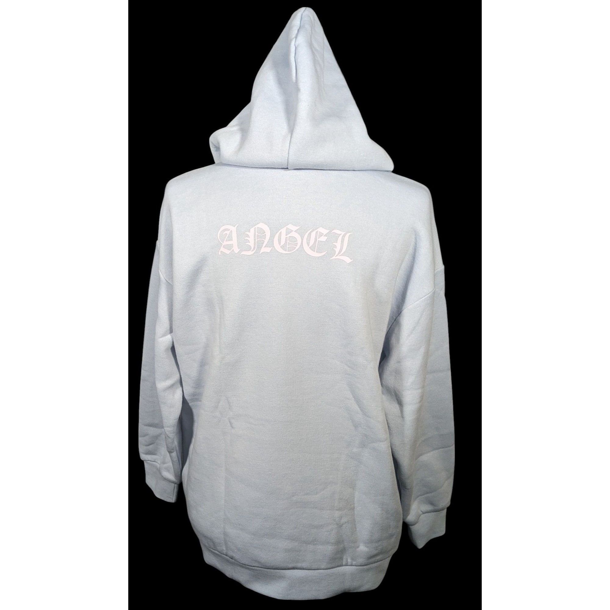 Forever 21 Precious Moments Angel Light Blue Super Soft Oversized Hoodi Size S / US 4 / IT 40 - 4 Thumbnail
